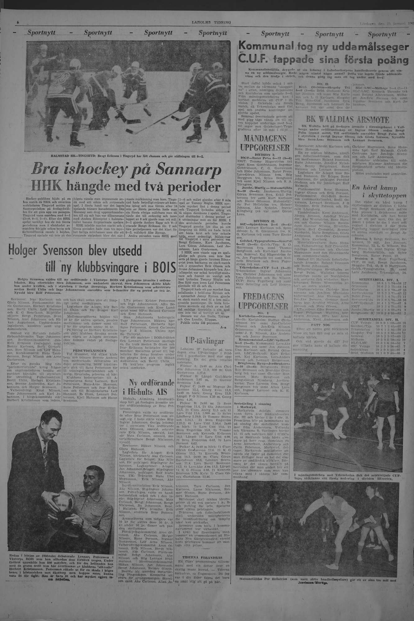 Laholms Tidning Lördag 25 januari 1969, sida 6