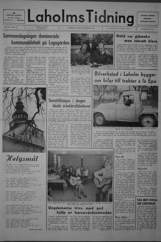 Förstasidan, Lördag 25 oktober 1969