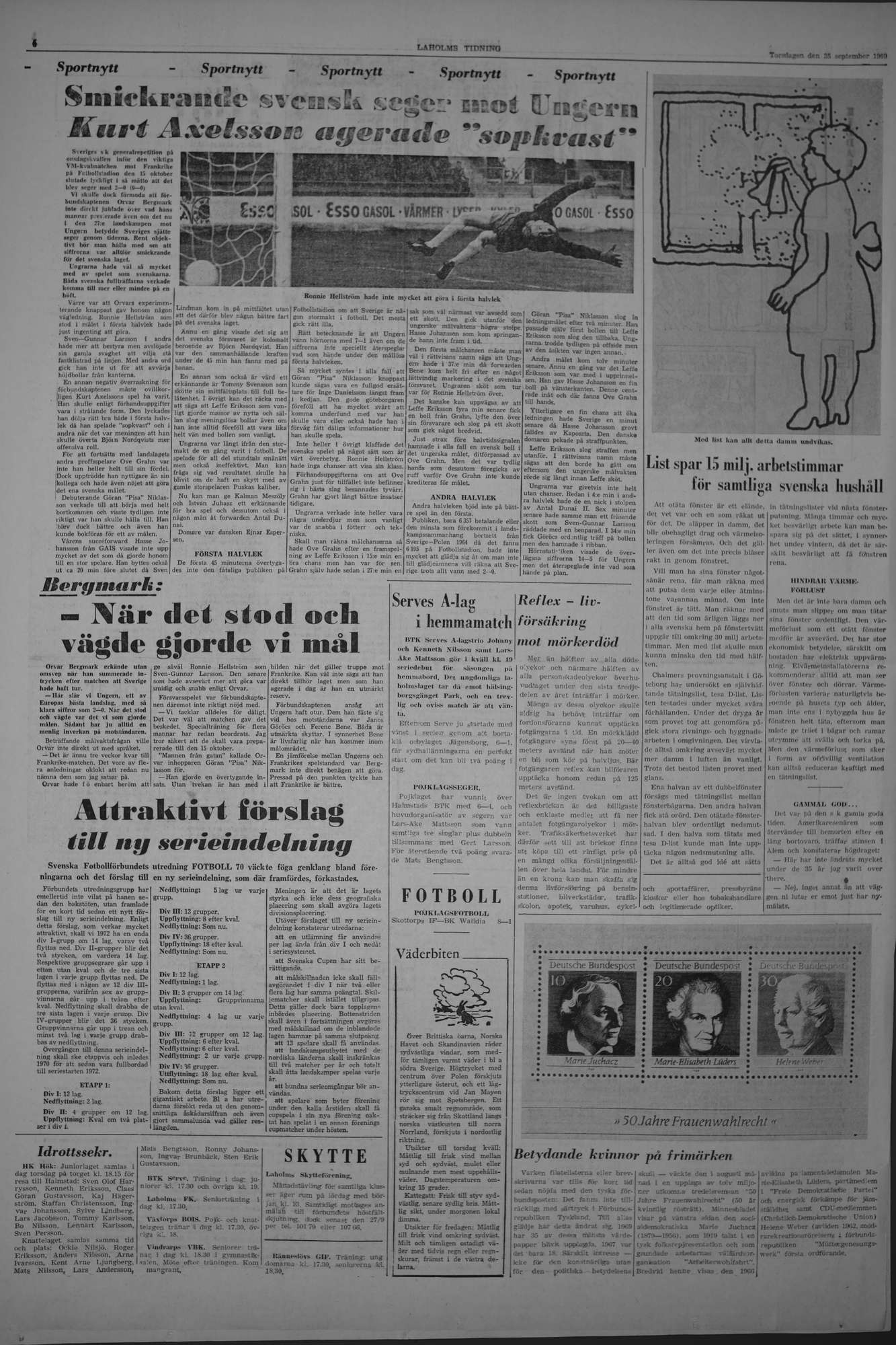 Laholms Tidning Torsdag 25 september 1969, sida 6
