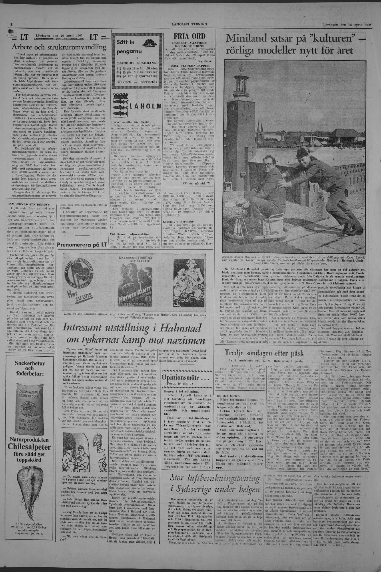 Laholms Tidning Lördag 26 april 1969, sida 4