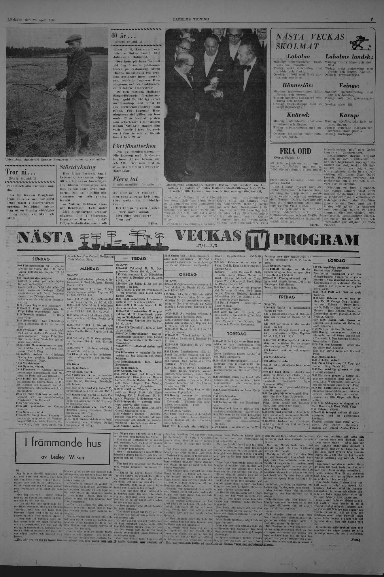 Laholms Tidning Lördag 26 april 1969, sida 7