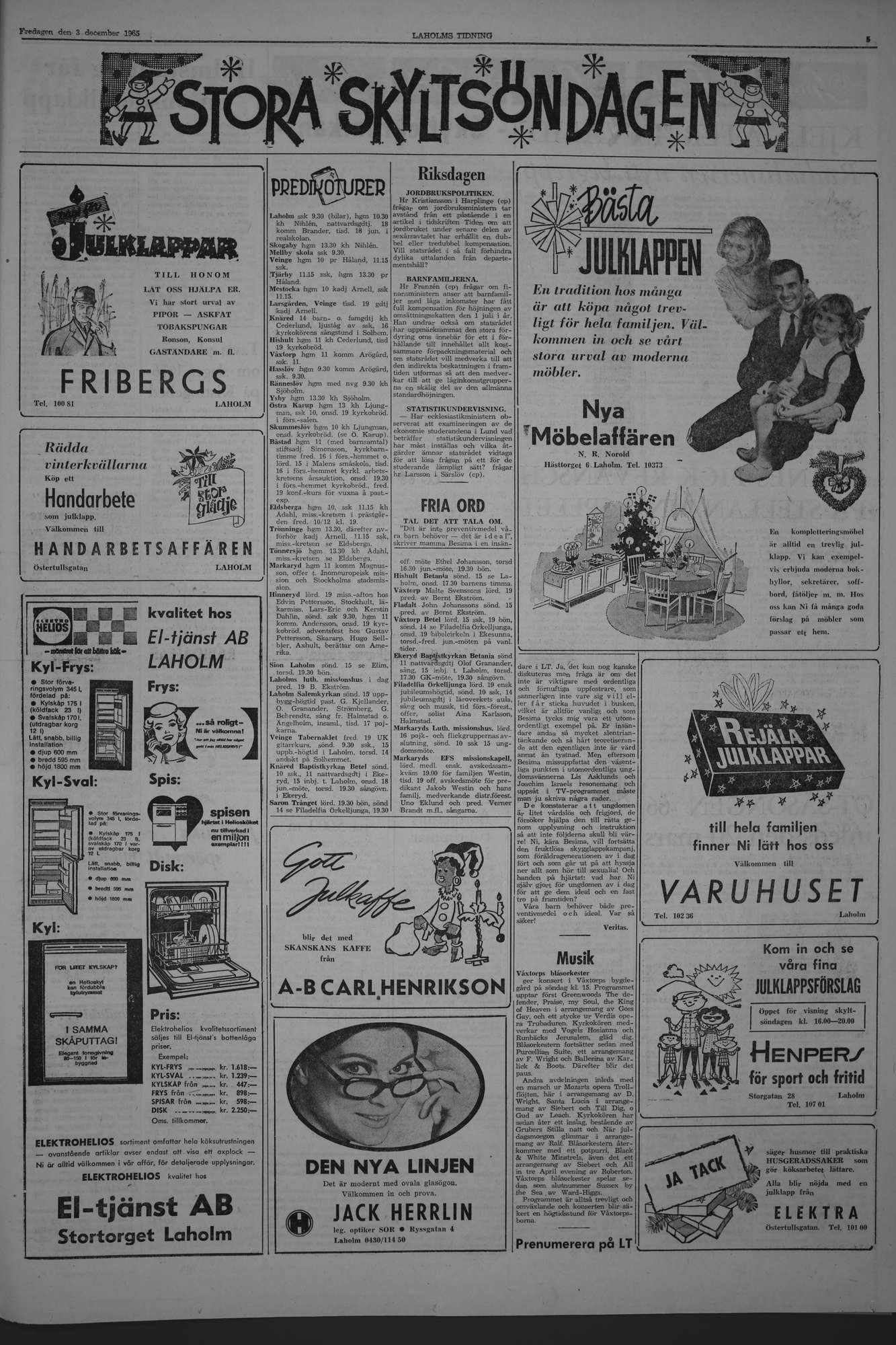 Laholms Tidning Fredag 3 december 1965, sida 5