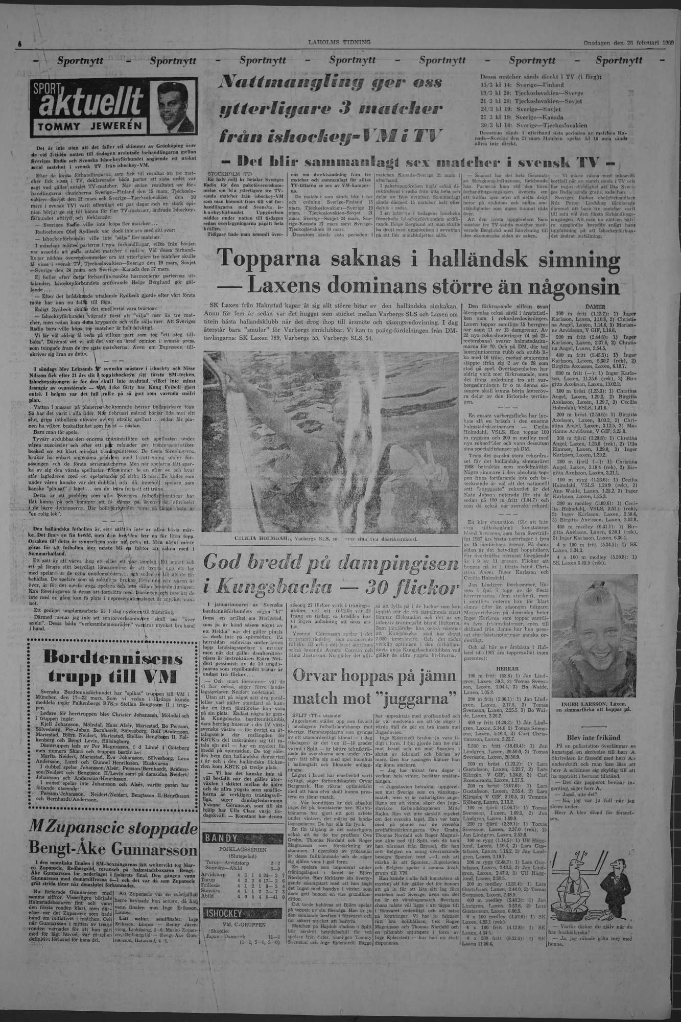 Laholms Tidning Onsdag 26 februari 1969, sida 6