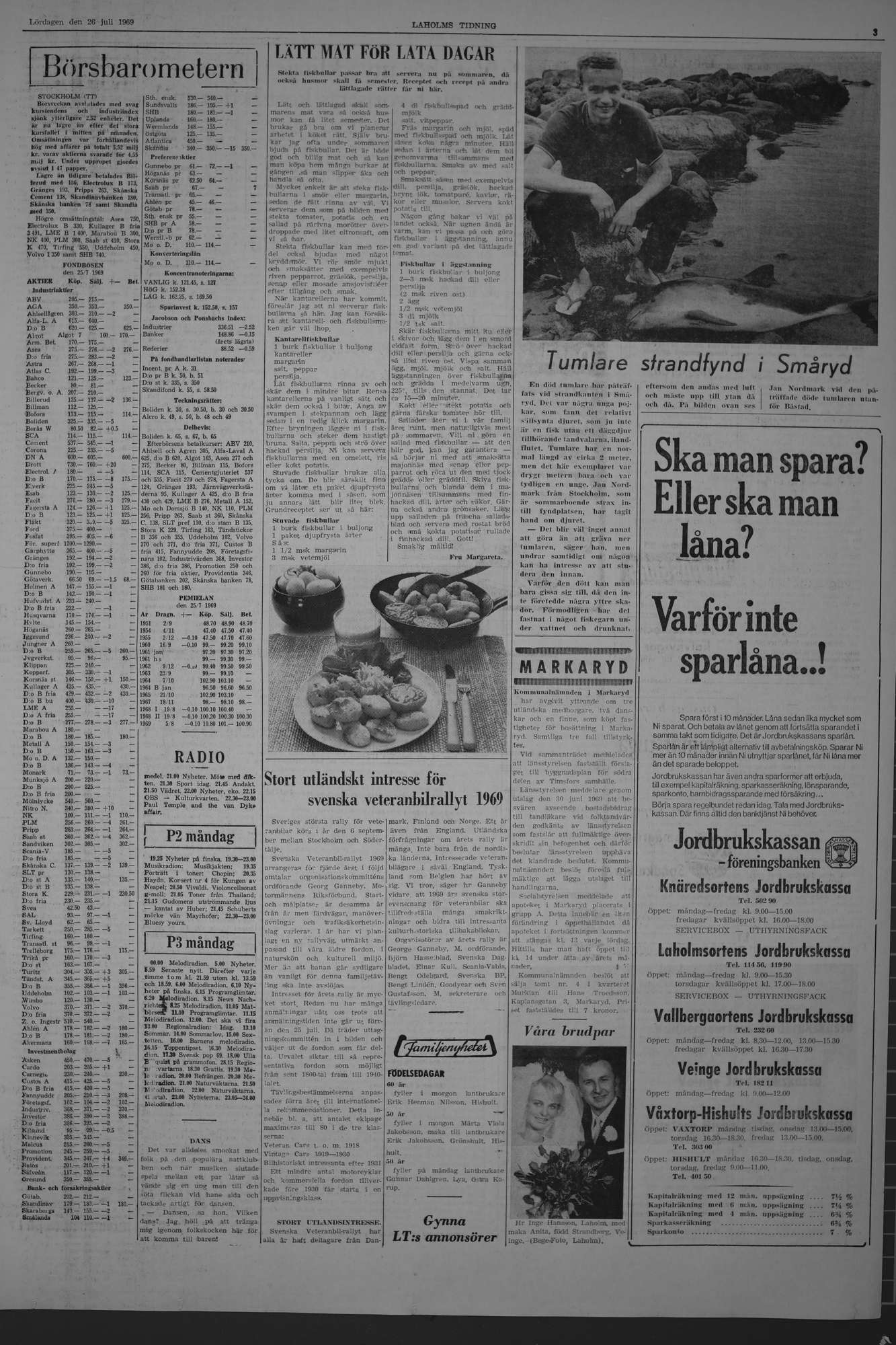 Laholms Tidning Lördag 26 juli 1969, sida 3