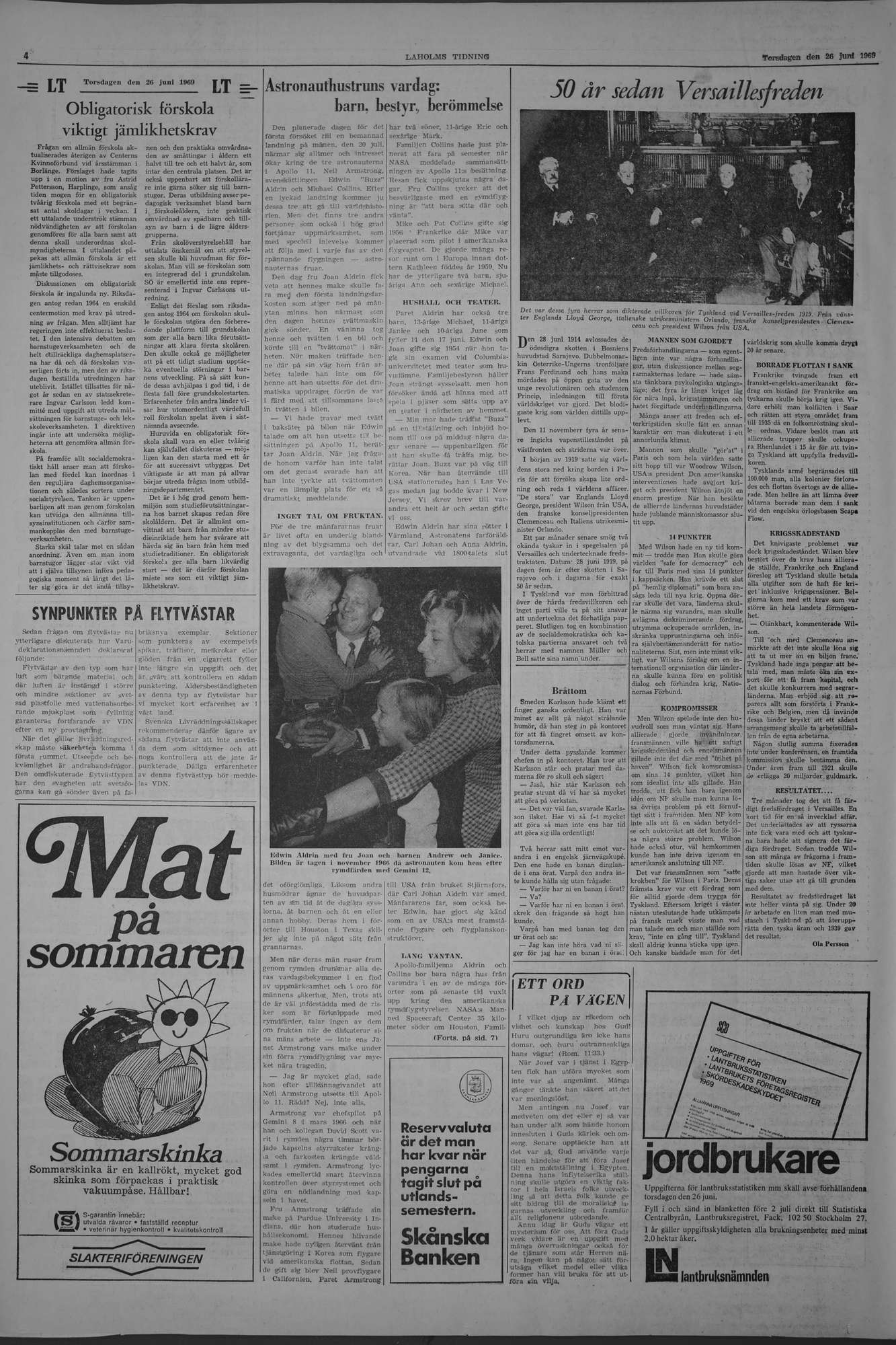 Laholms Tidning Torsdag 26 juni 1969, sida 4