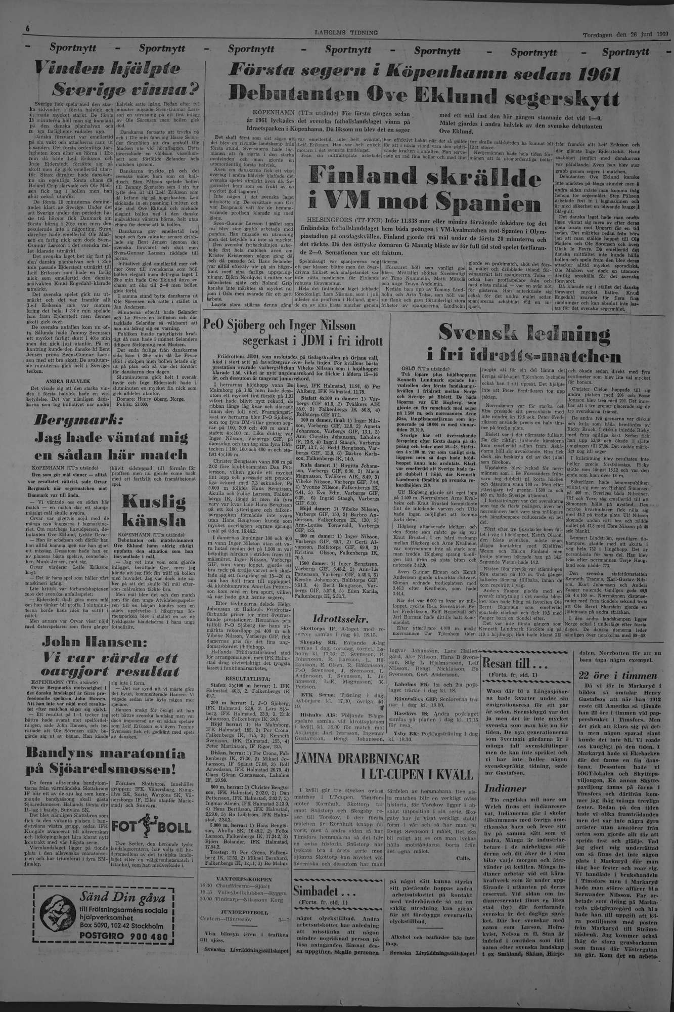 Laholms Tidning Torsdag 26 juni 1969, sida 6