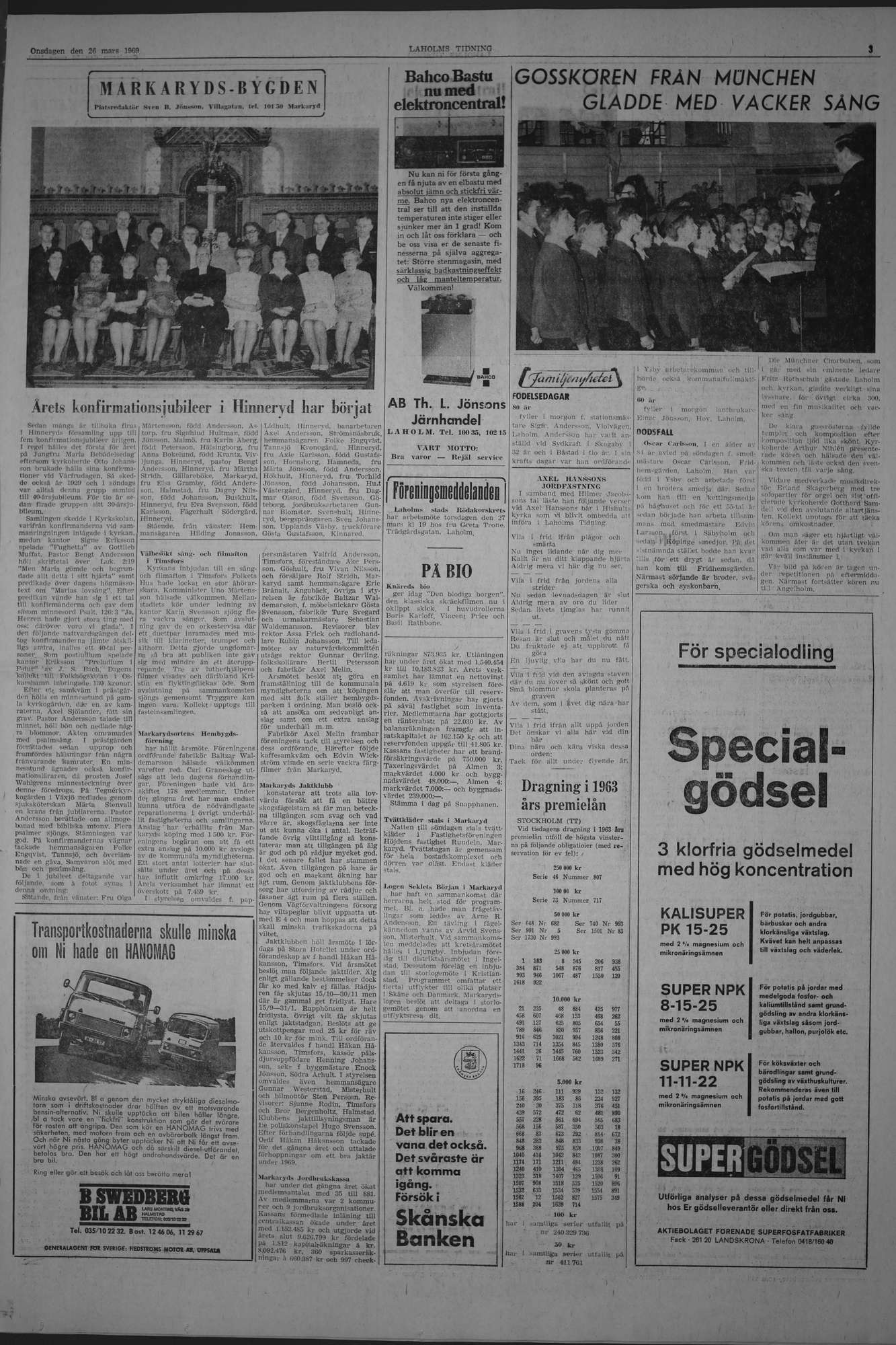 Laholms Tidning Onsdag 26 mars 1969, sida 3