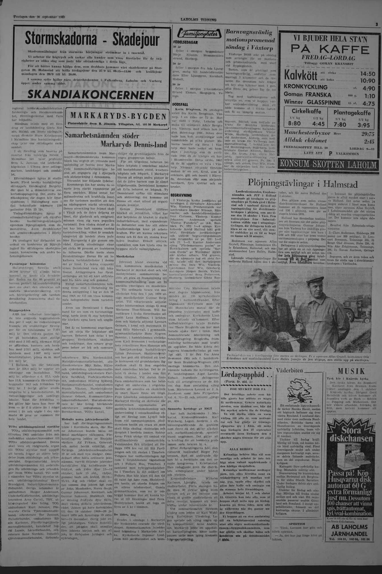 Laholms Tidning Fredag 26 september 1969, sida 3