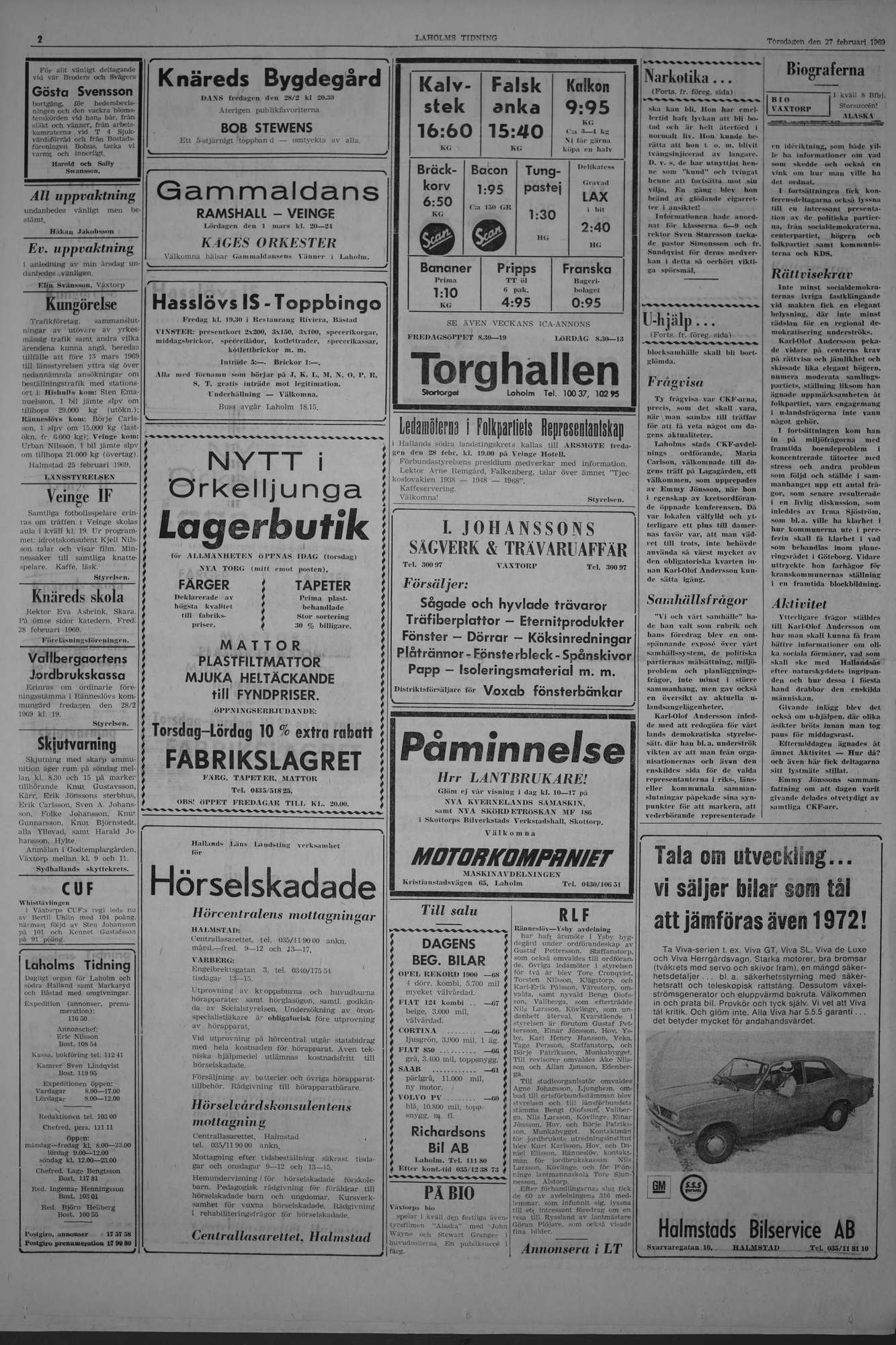 Laholms Tidning Torsdag 27 februari 1969, sida 2