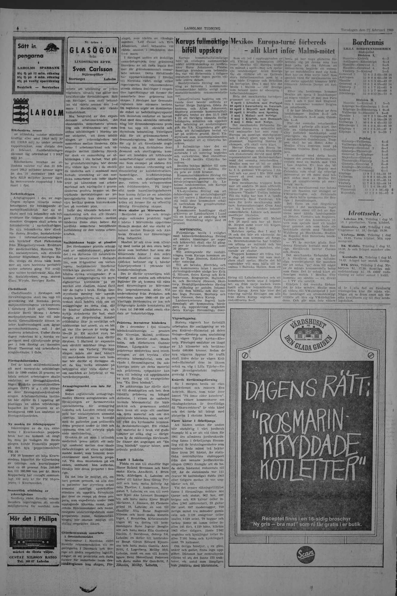 Laholms Tidning Torsdag 27 februari 1969, sida 6