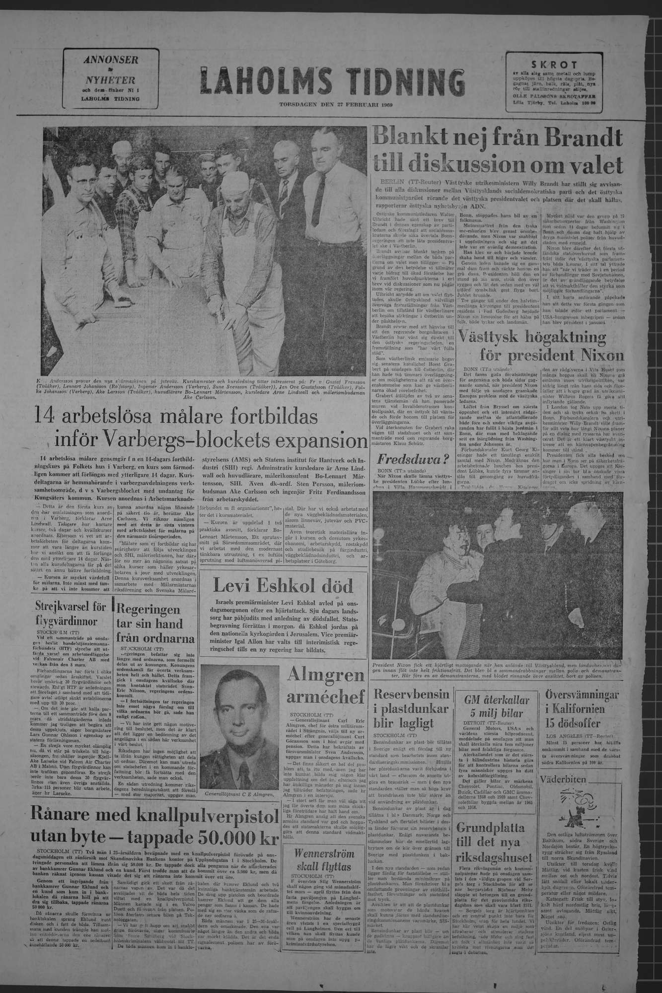 Laholms Tidning Torsdag 27 februari 1969, sida 8