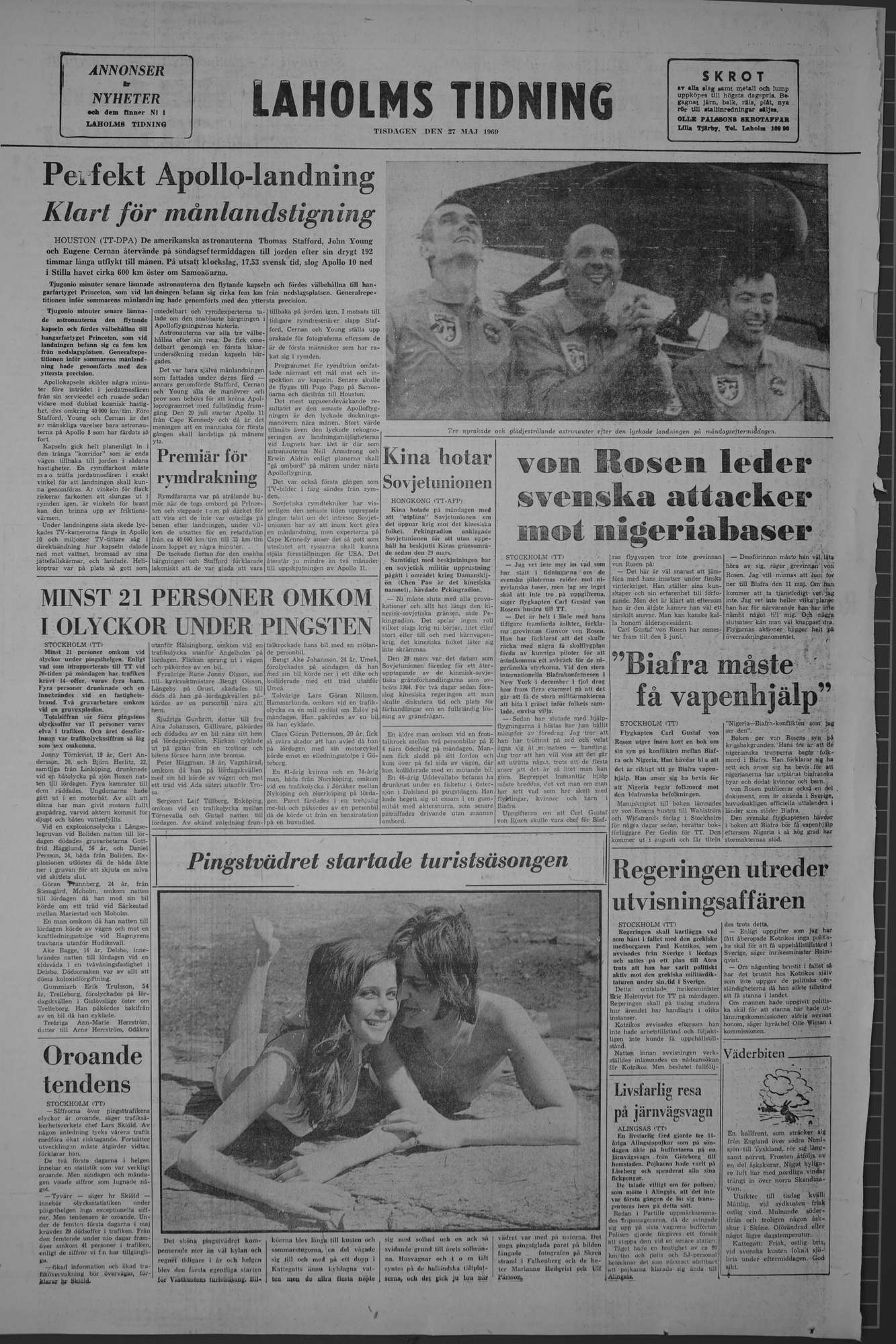 Laholms Tidning Tisdag 27 maj 1969, sida 8