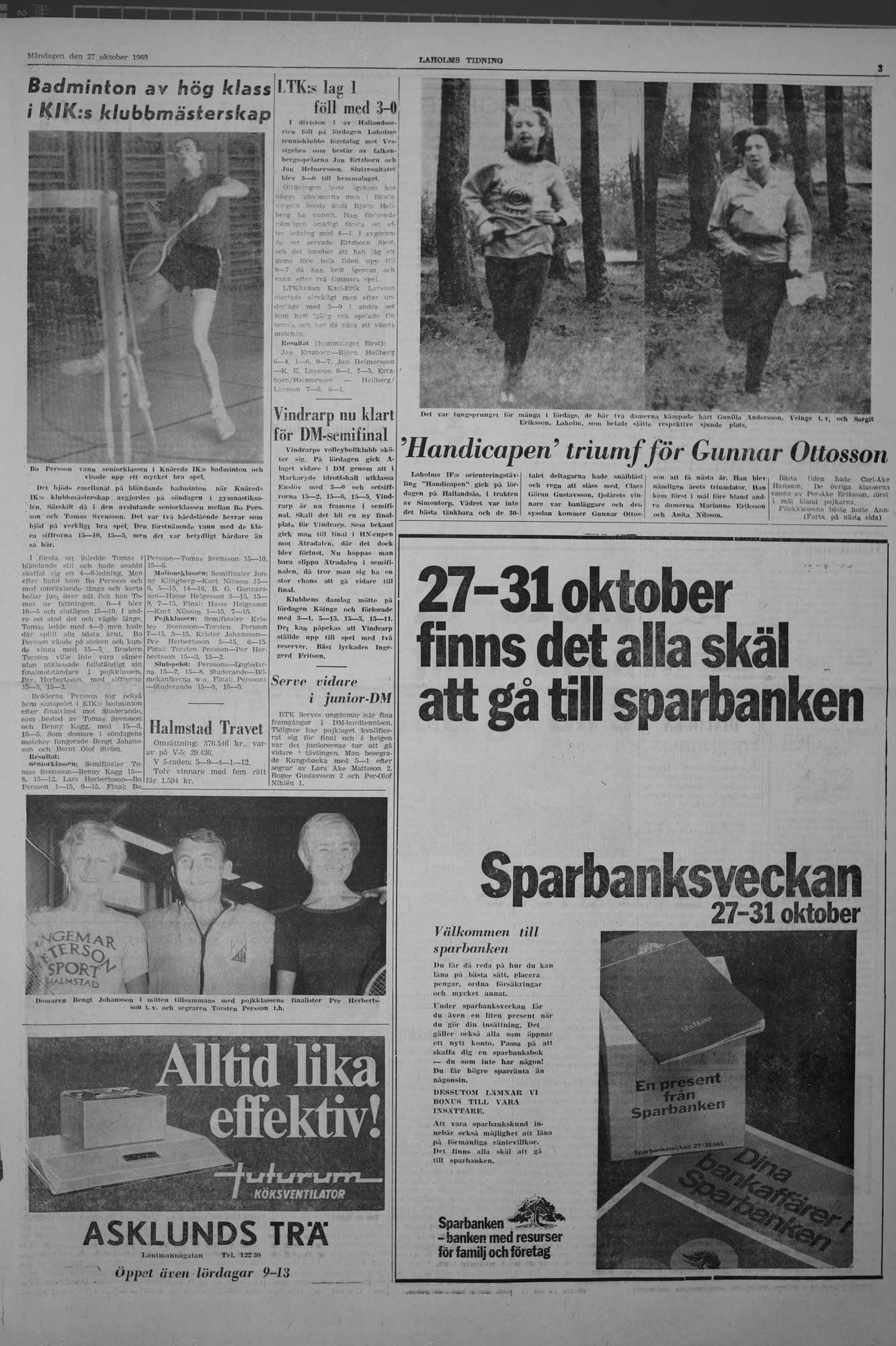 Laholms Tidning Måndag 27 oktober 1969, sida 3