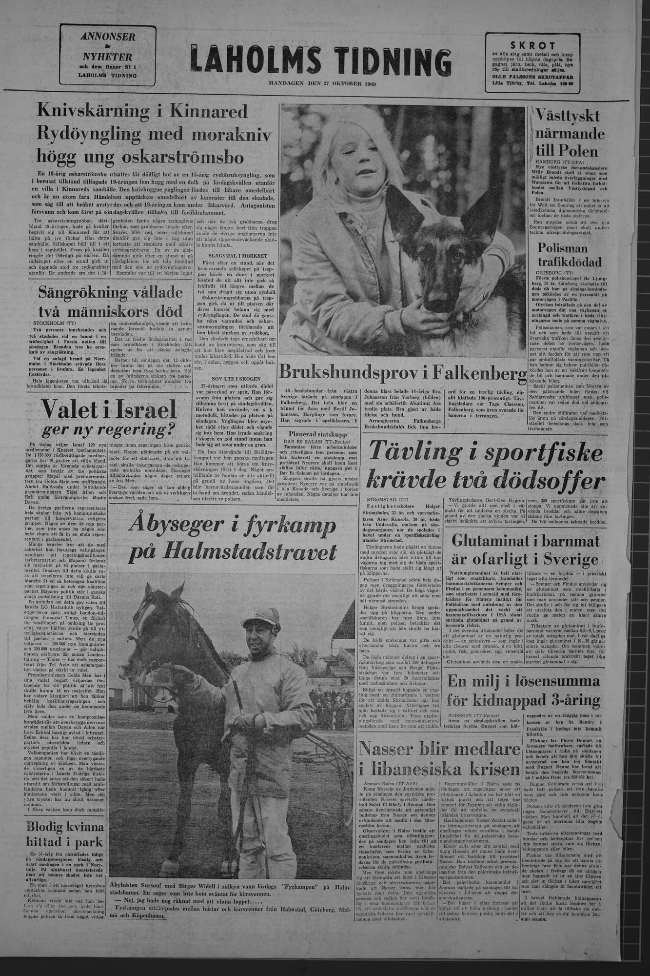 Laholms Tidning Måndag 27 oktober 1969, sida 8