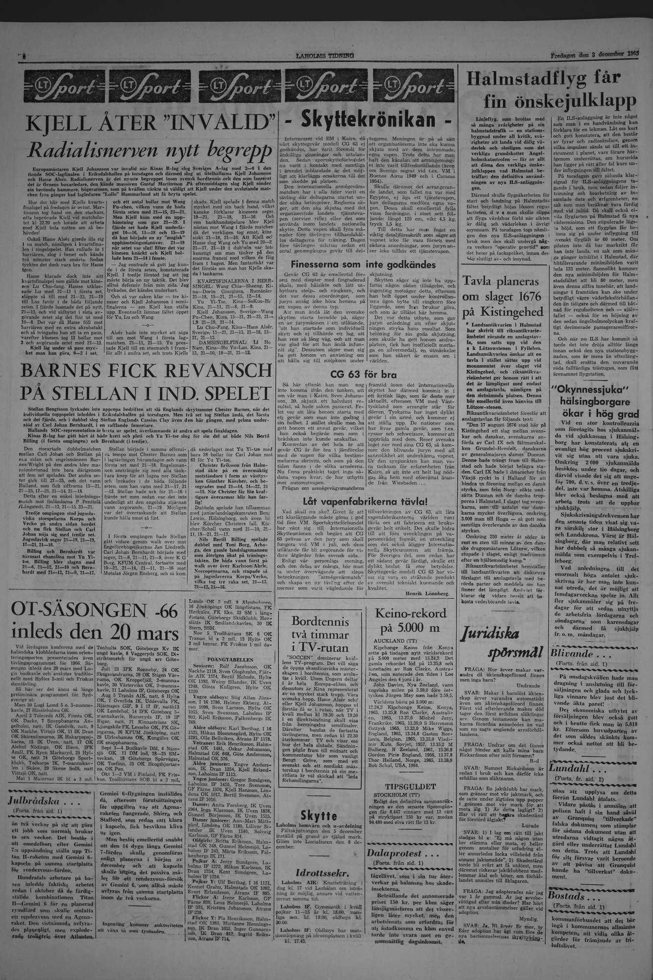 Laholms Tidning Fredag 3 december 1965, sida 6
