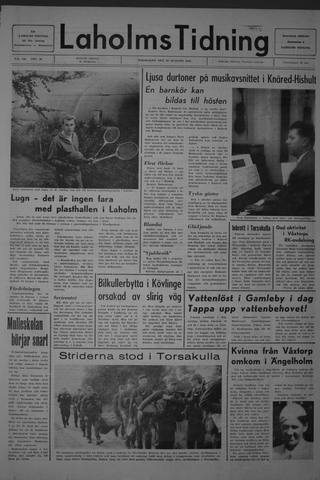 Förstasidan, Torsdag 28 augusti 1969