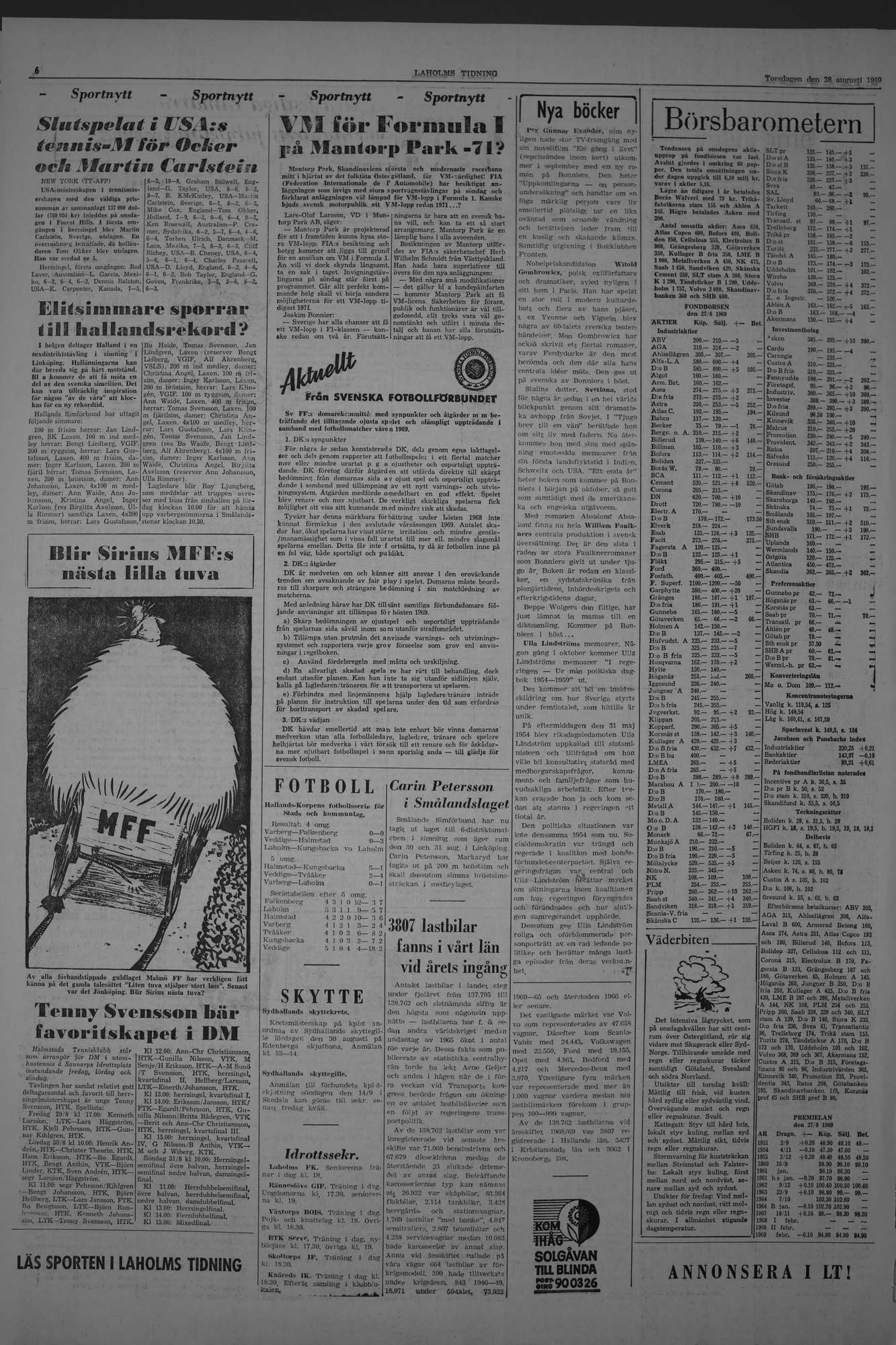 Laholms Tidning Torsdag 28 augusti 1969, sida 6