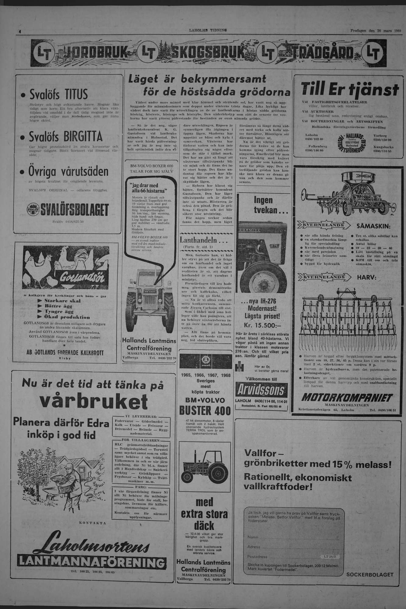 Laholms Tidning Fredag 28 mars 1969, sida 4