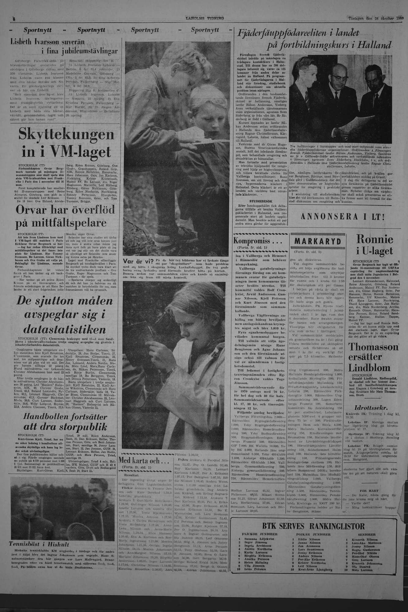 Laholms Tidning Tisdag 28 oktober 1969, sida 6