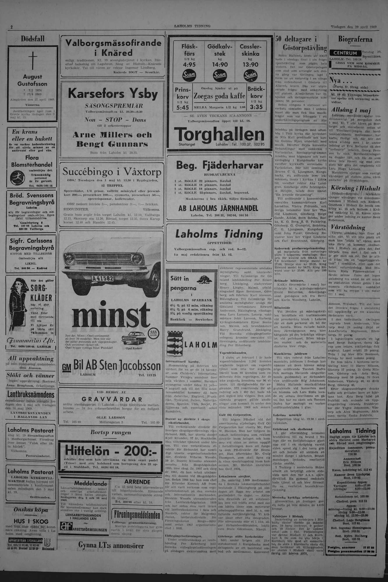 Laholms Tidning Tisdag 29 april 1969, sida 2