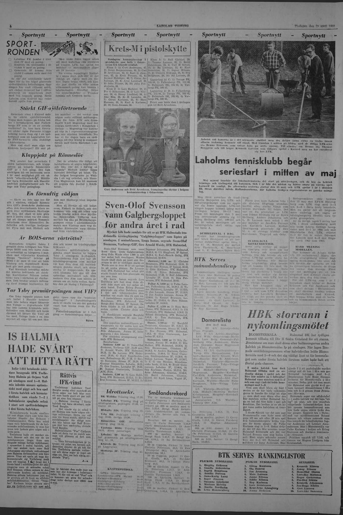 Laholms Tidning Tisdag 29 april 1969, sida 6