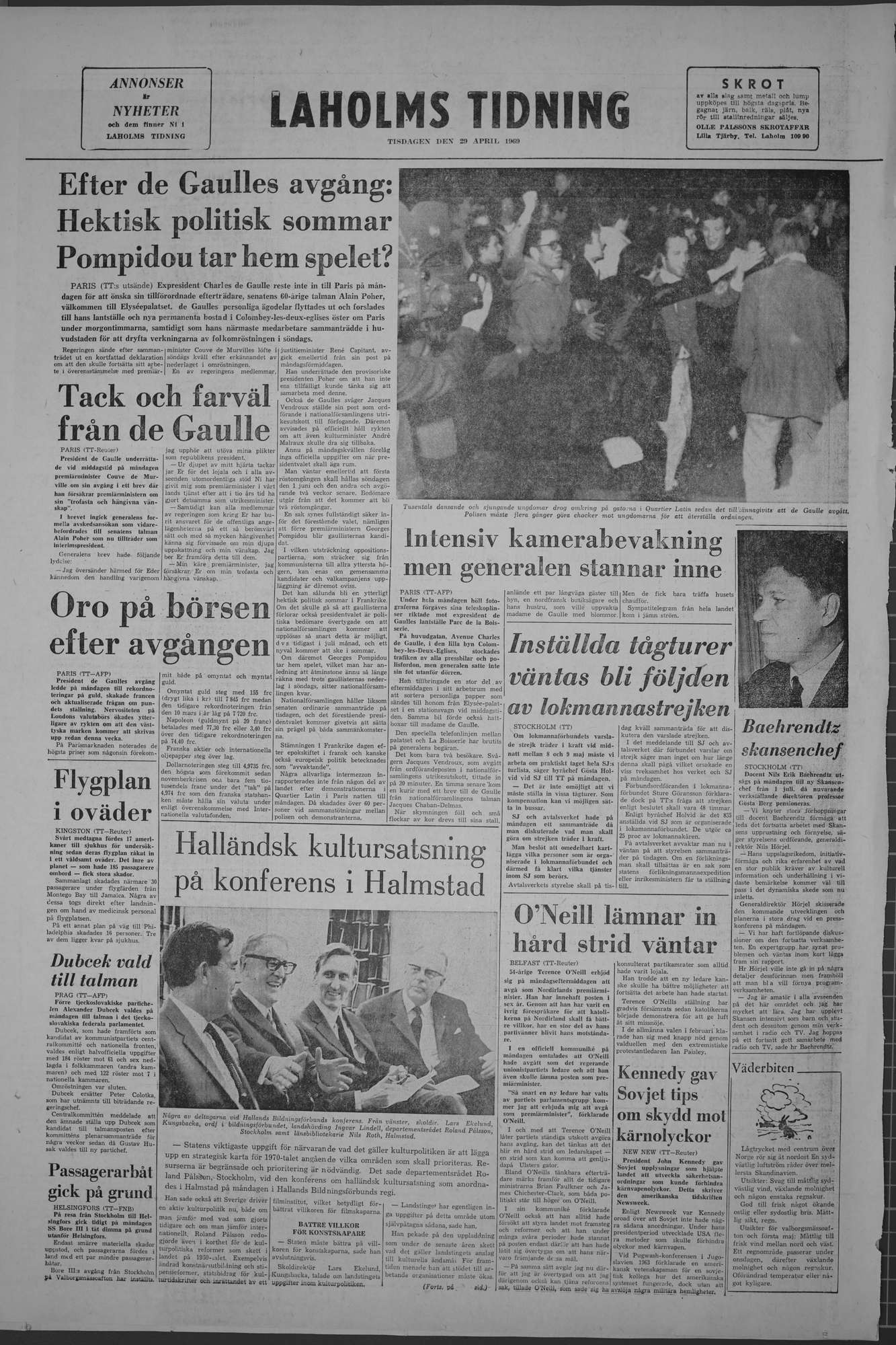 Laholms Tidning Tisdag 29 april 1969, sida 8