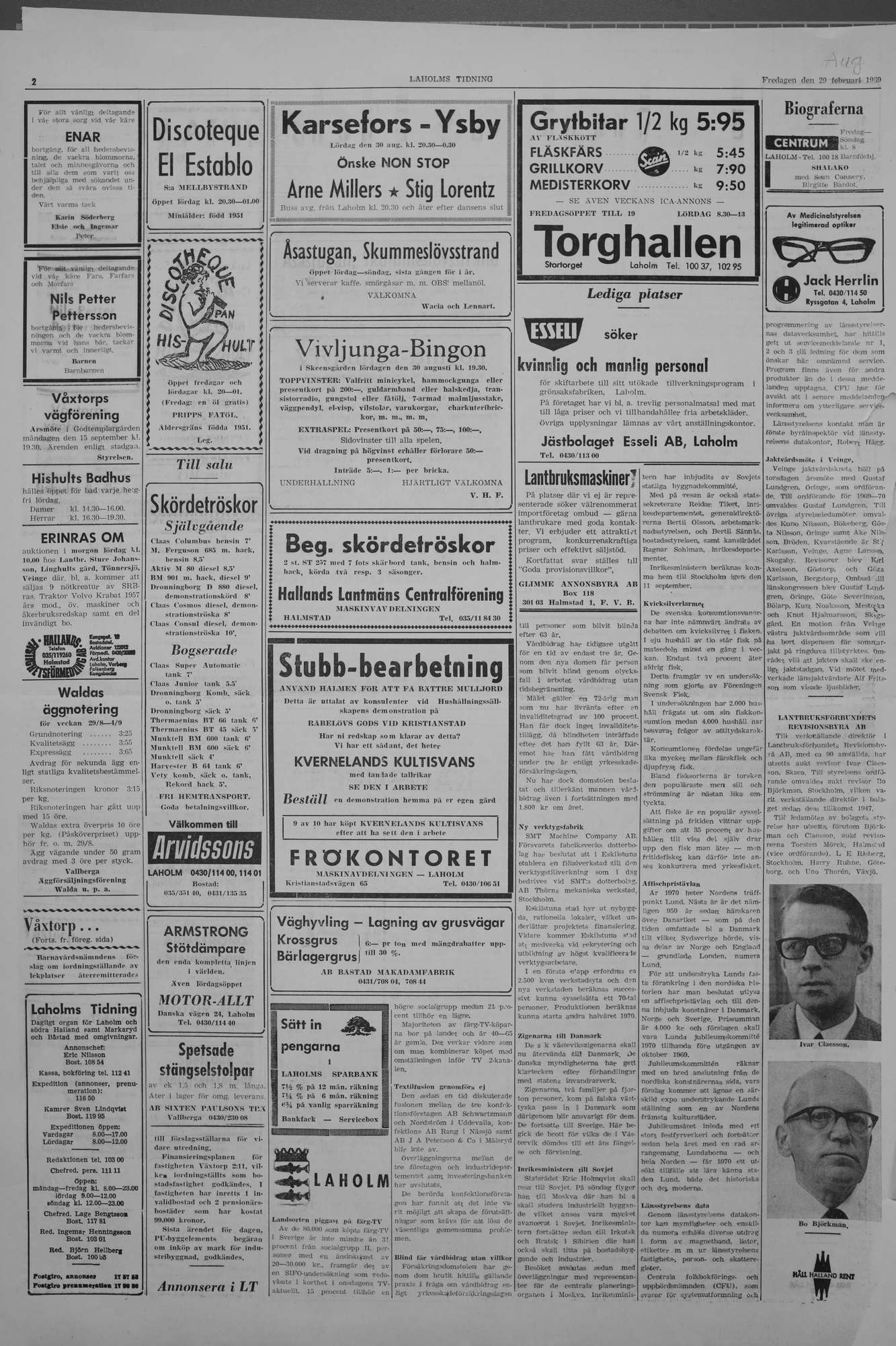 Laholms Tidning Fredag 29 augusti 1969, sida 2