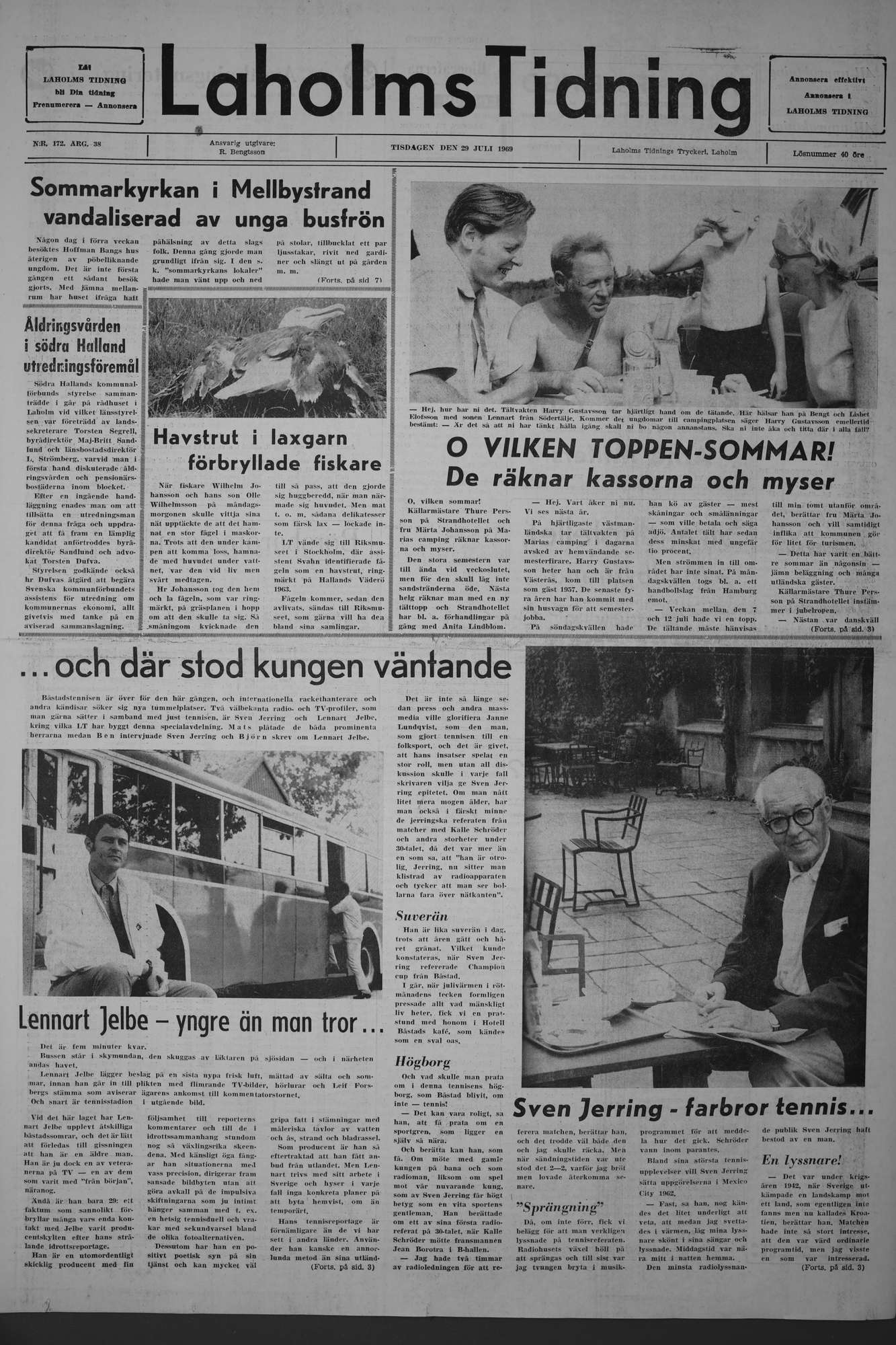 Laholms Tidning Tisdag 29 juli 1969, sida 1