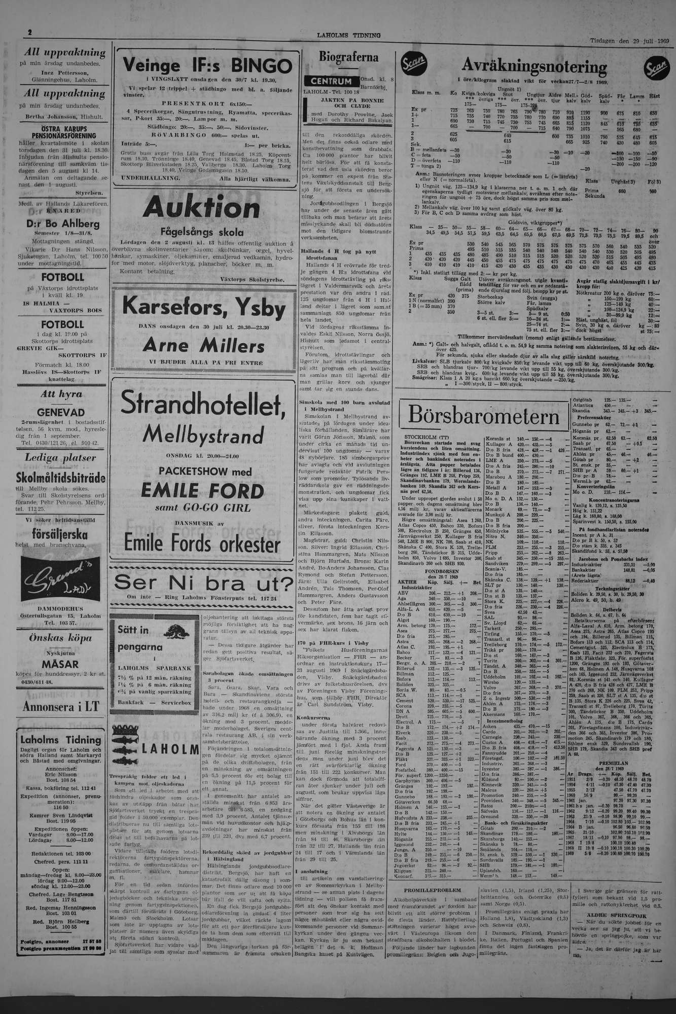 Laholms Tidning Tisdag 29 juli 1969, sida 2