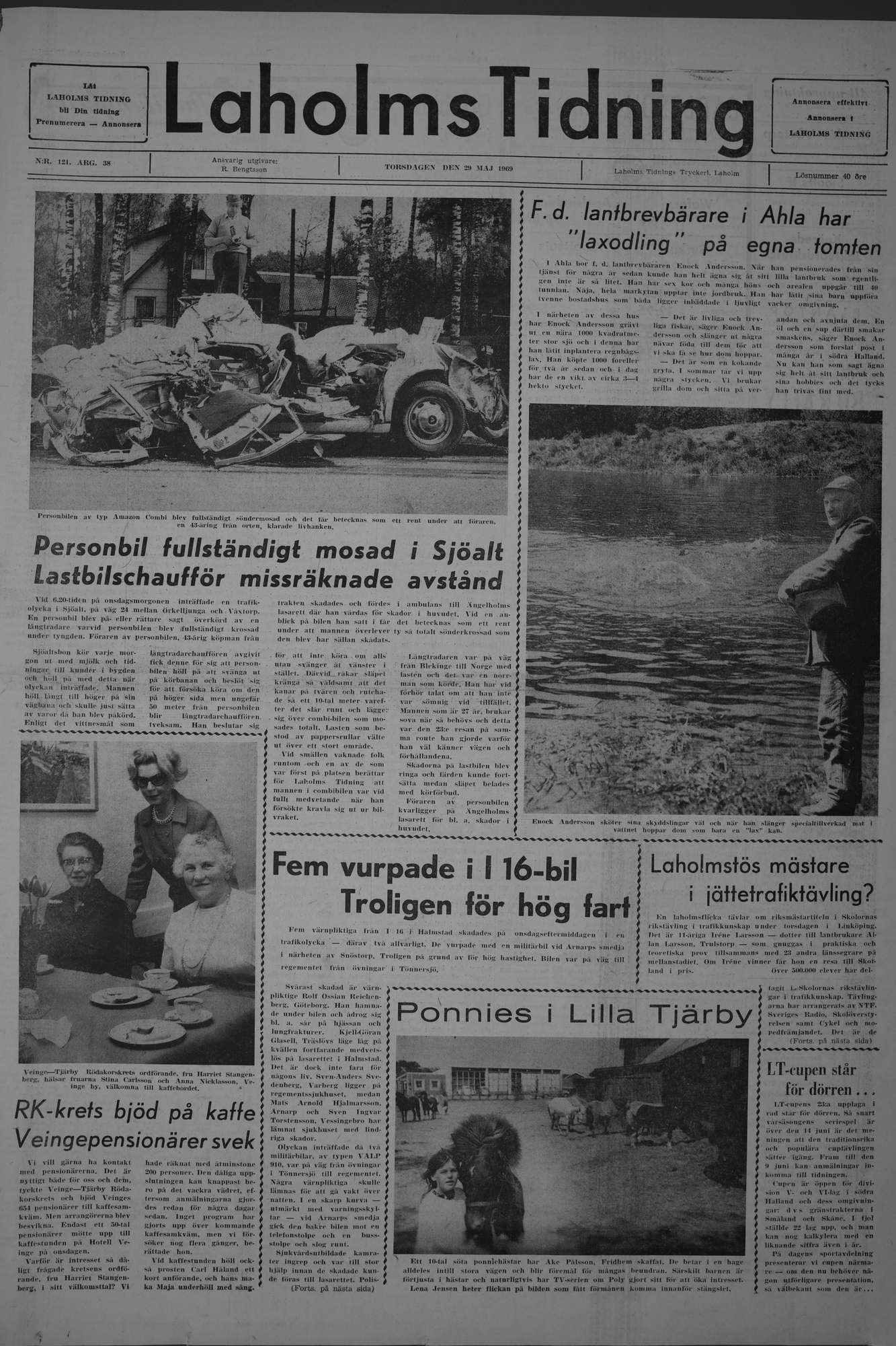 Laholms Tidning Torsdag 29 maj 1969, sida 1