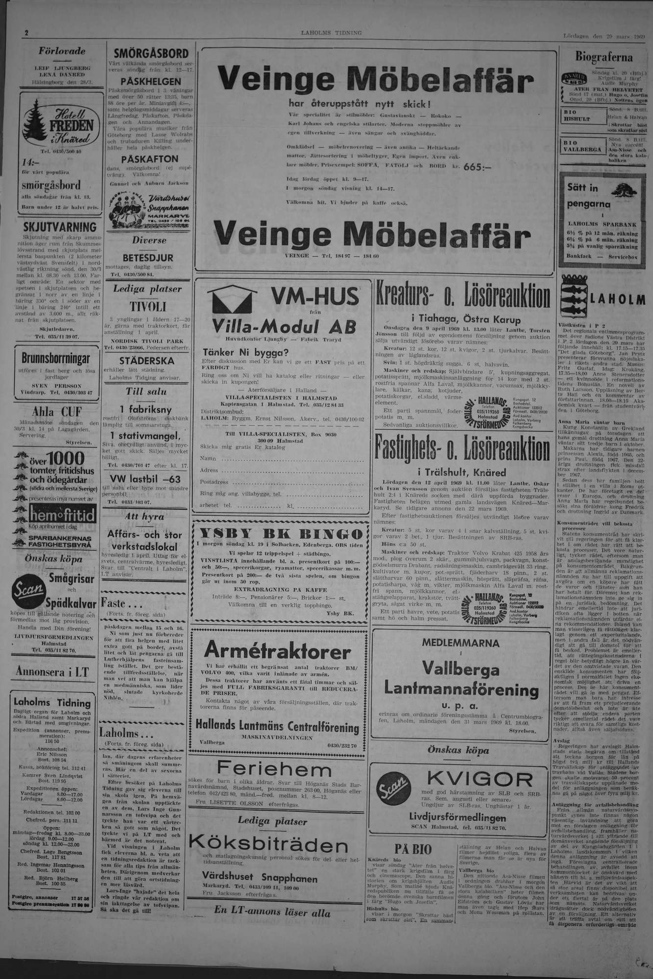 Laholms Tidning Lördag 29 mars 1969, sida 2