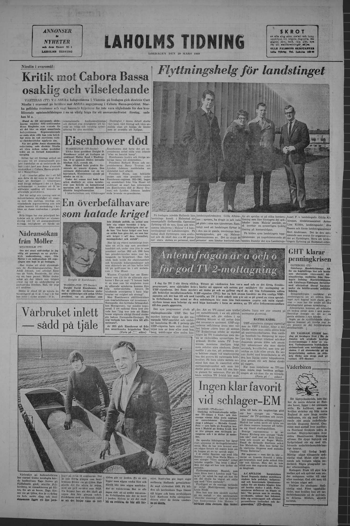 Laholms Tidning Lördag 29 mars 1969, sida 8