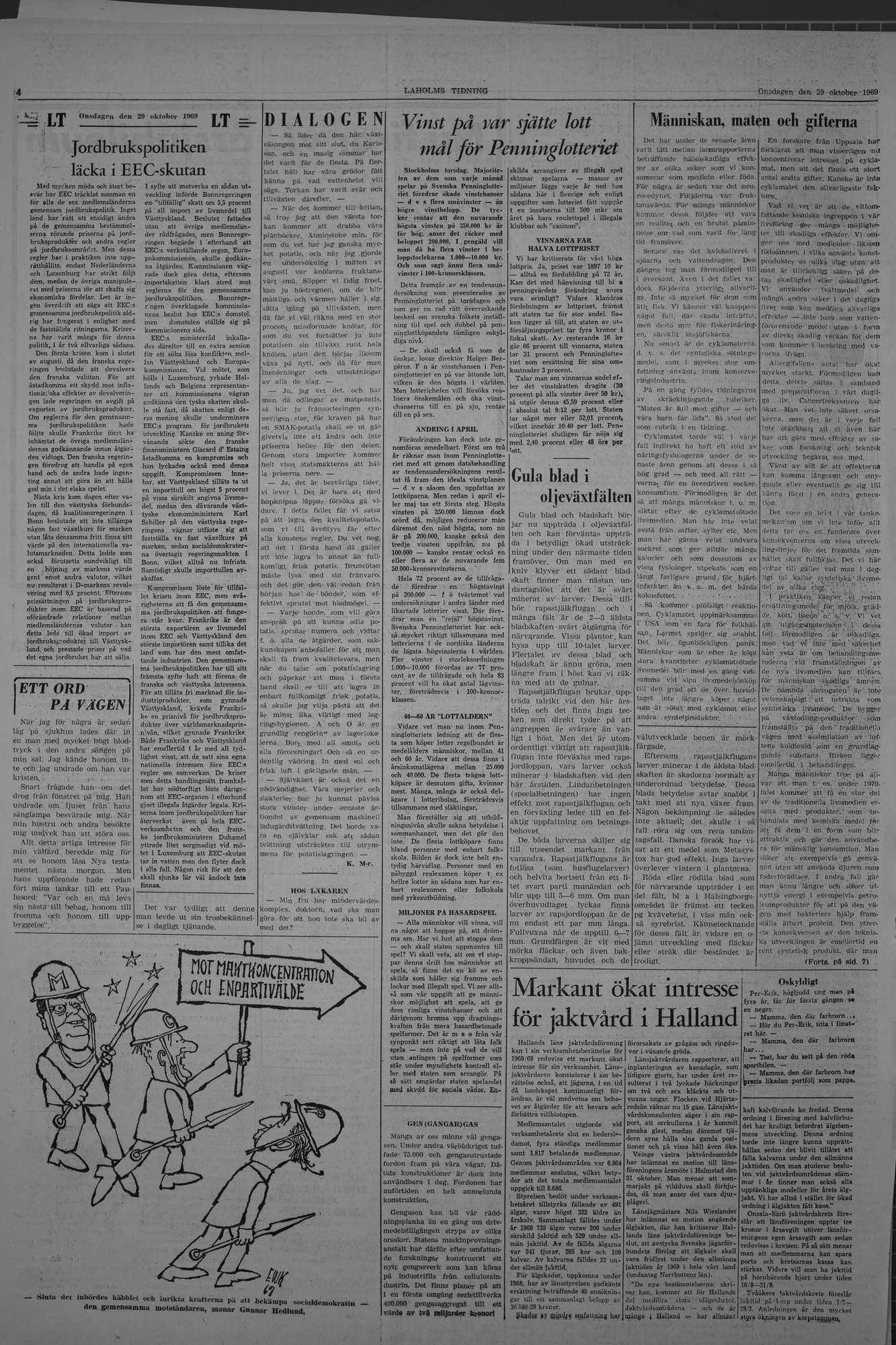 Laholms Tidning Onsdag 29 oktober 1969, sida 4