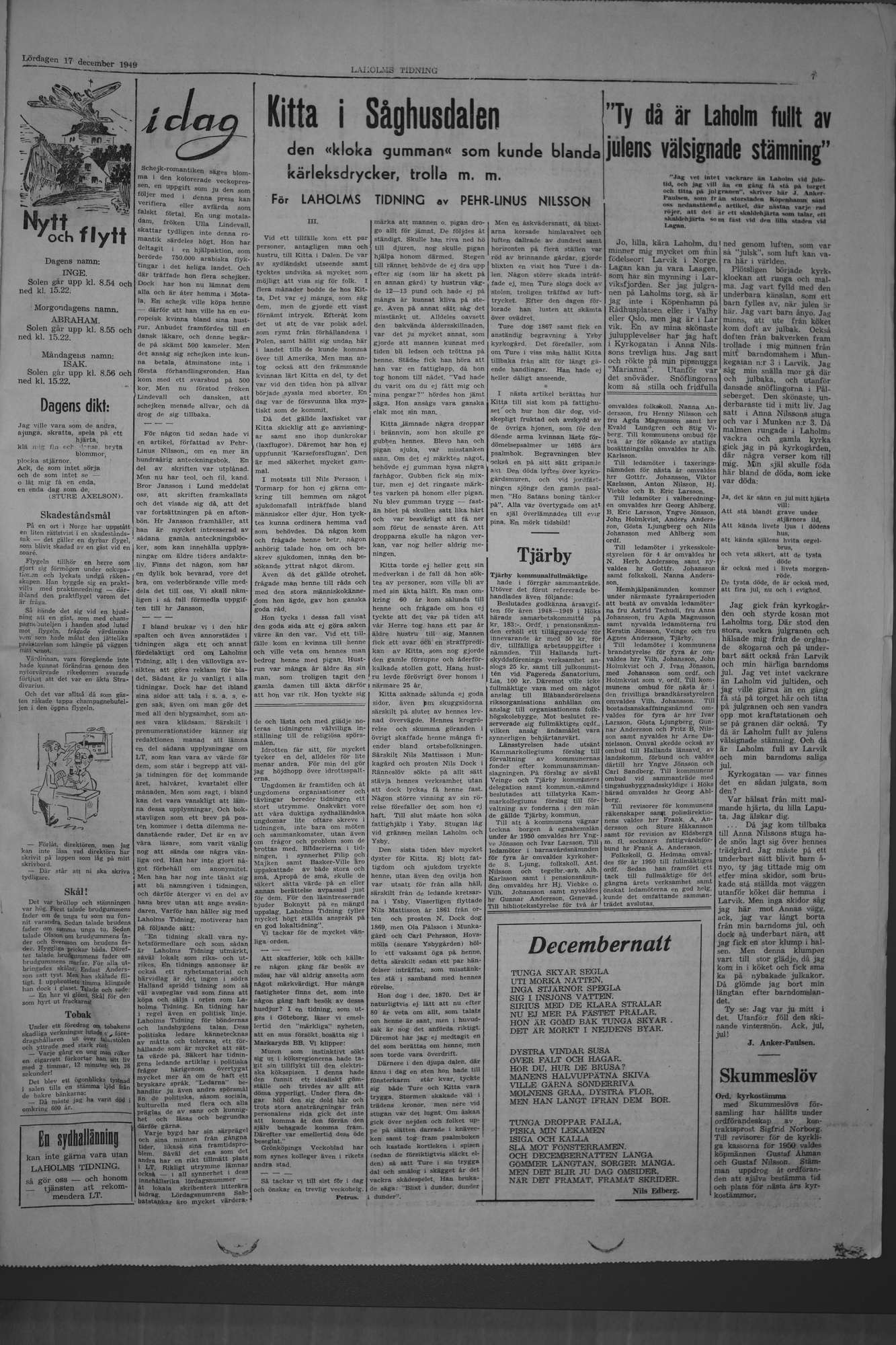 Laholms Tidning Lördag 17 december 1949, sida 7