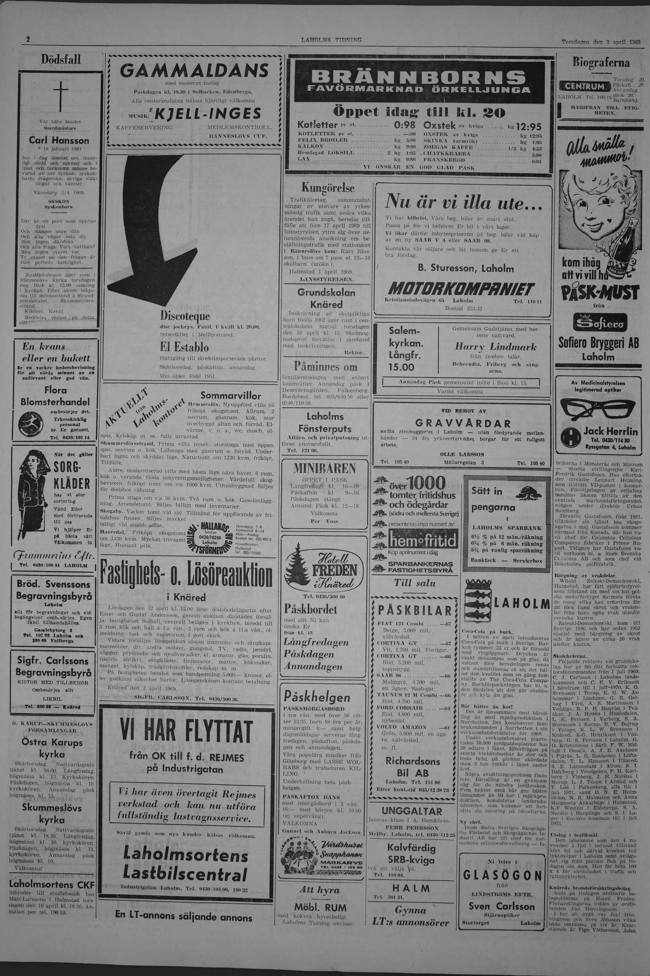Laholms Tidning Torsdag 3 april 1969, sida 2