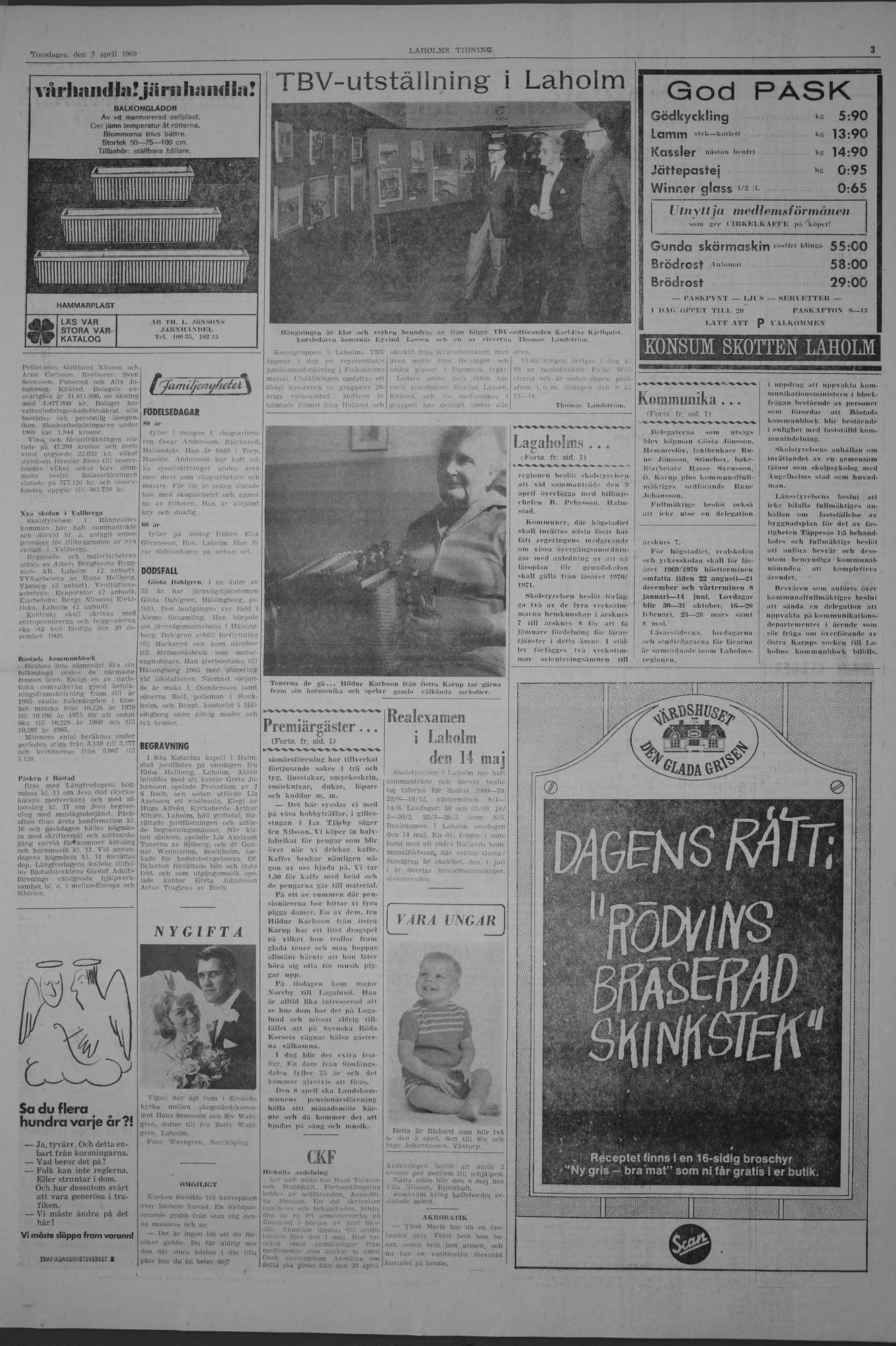 Laholms Tidning Torsdag 3 april 1969, sida 3