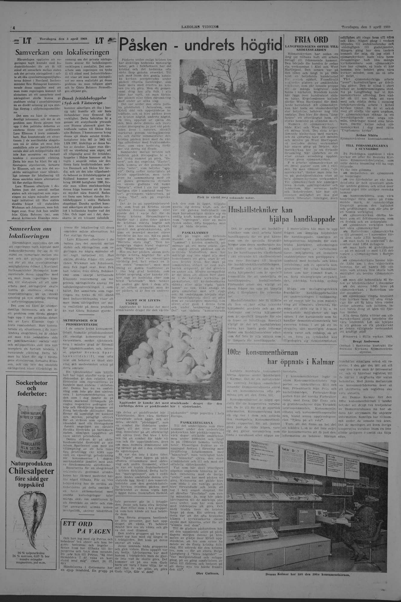 Laholms Tidning Torsdag 3 april 1969, sida 4