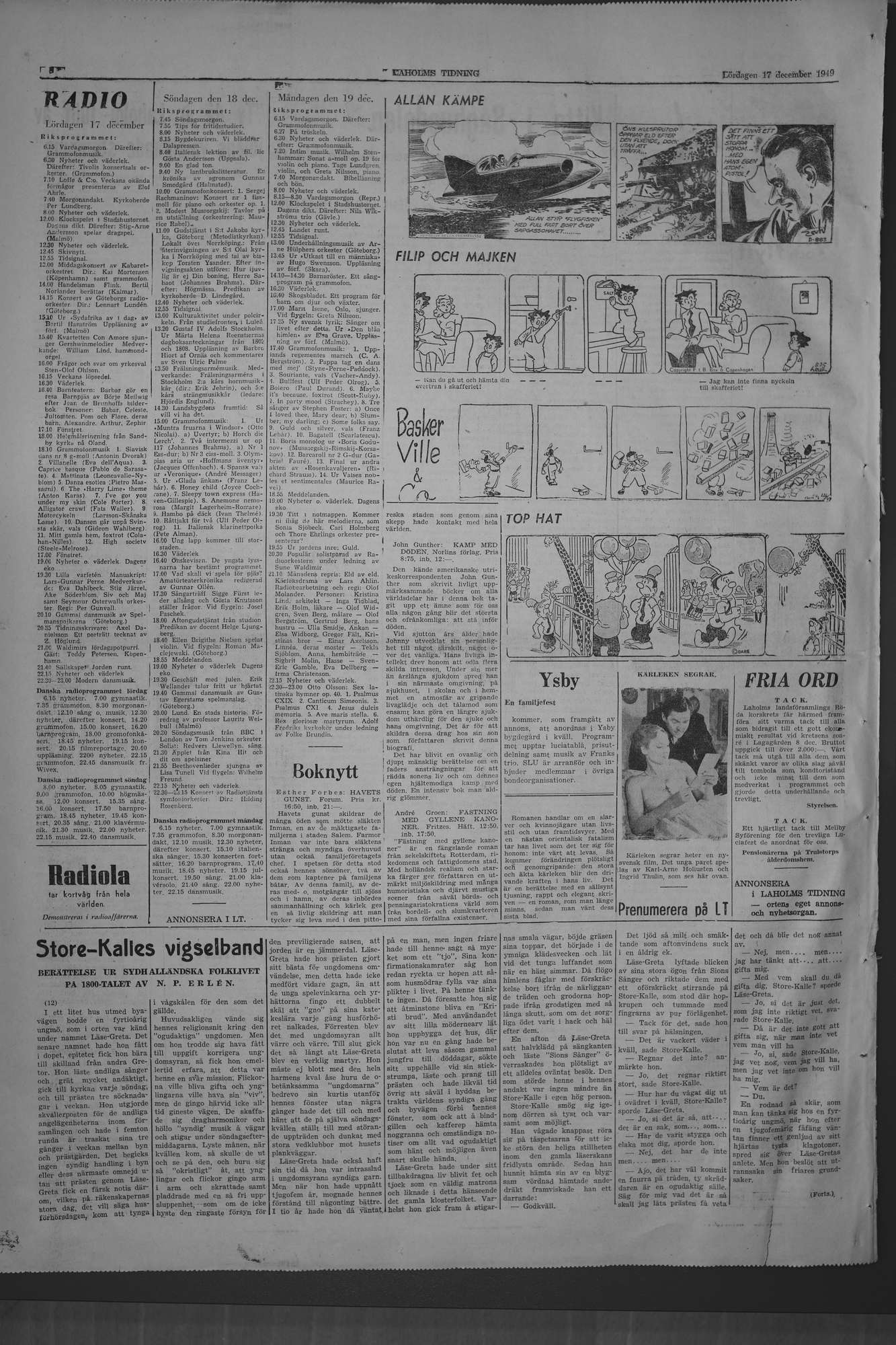 Laholms Tidning Lördag 17 december 1949, sida 8