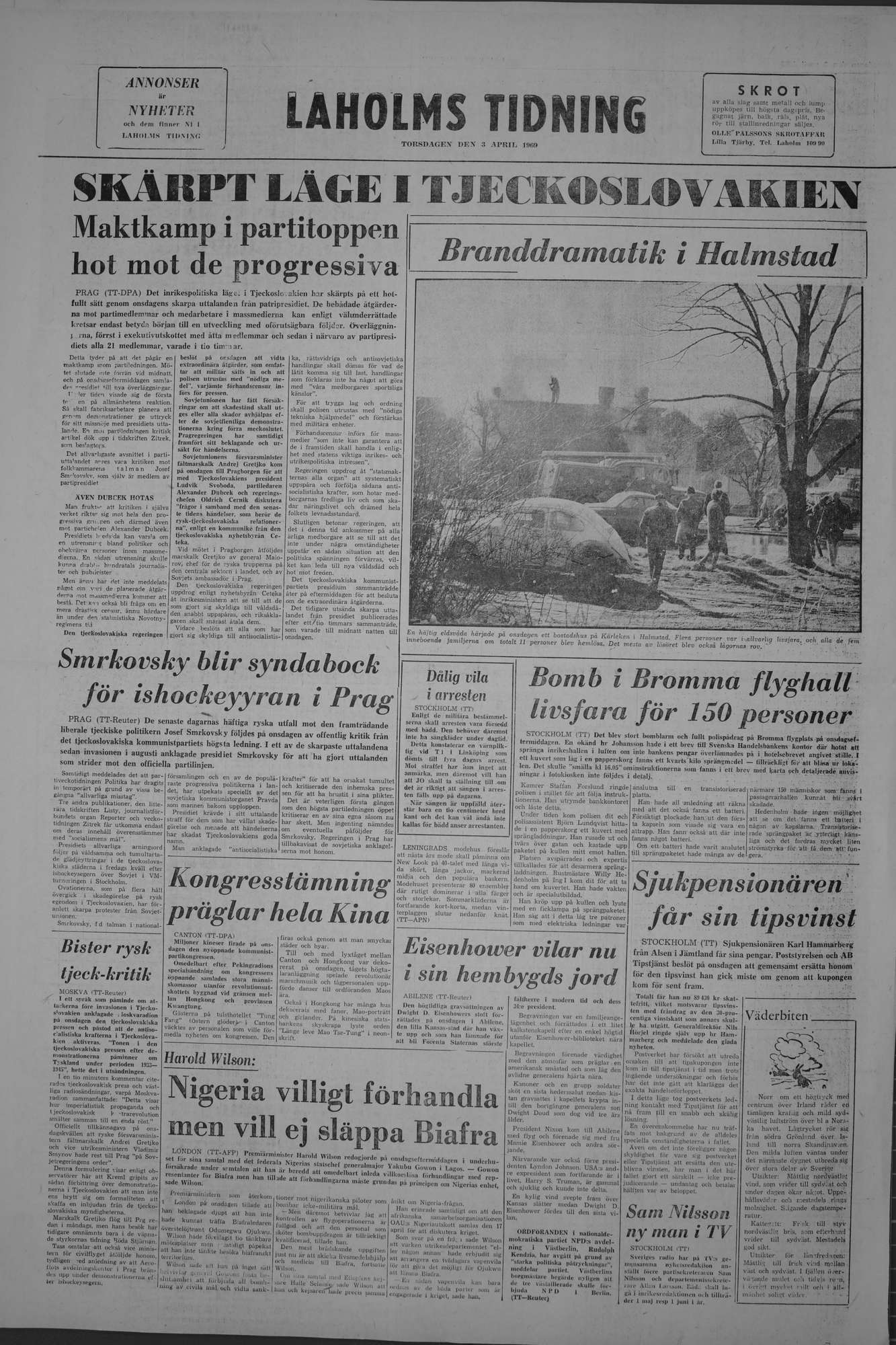 Laholms Tidning Torsdag 3 april 1969, sida 8