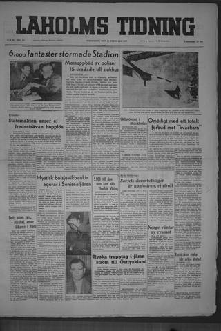 Förstasidan, Torsdag 17 februari 1949