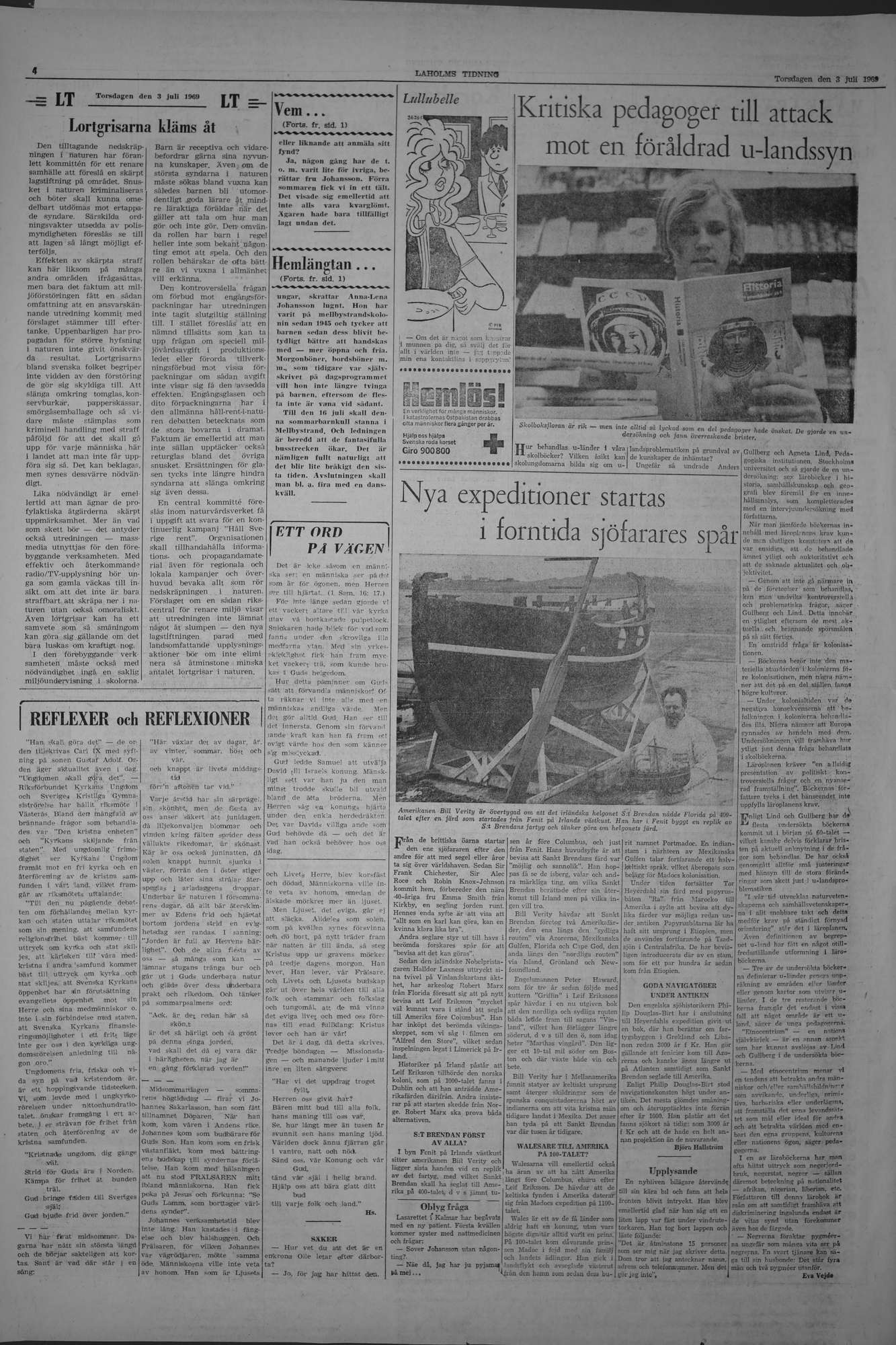 Laholms Tidning Torsdag 3 juli 1969, sida 4