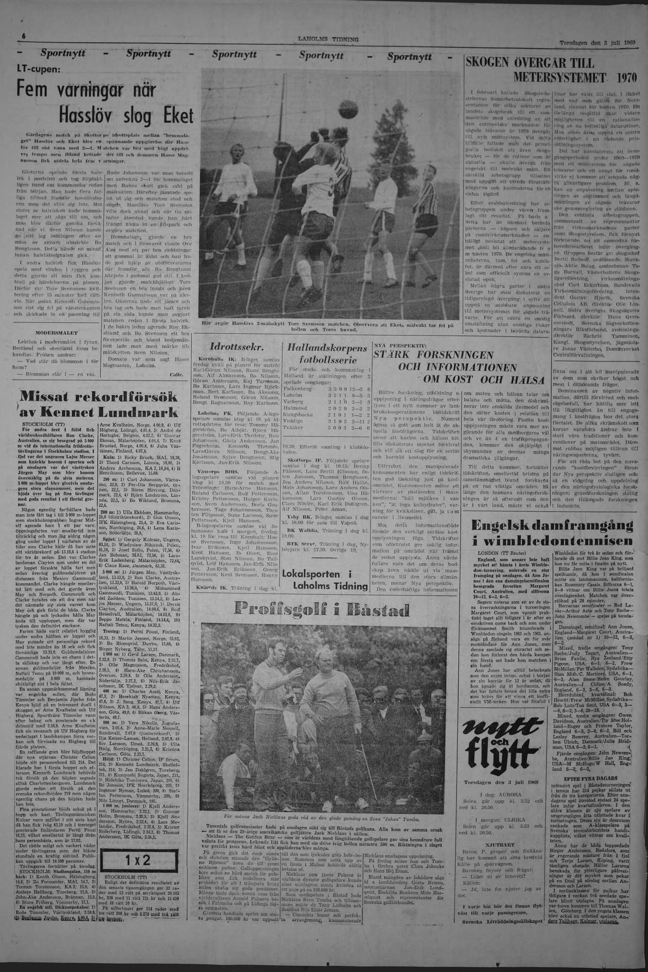 Laholms Tidning Torsdag 3 juli 1969, sida 6