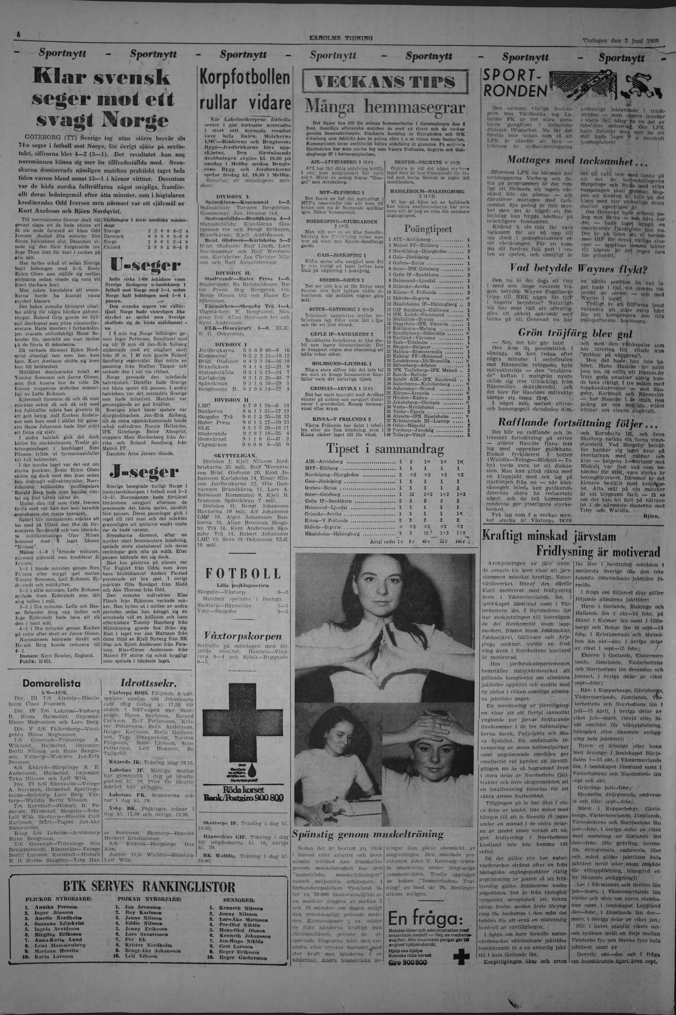 Laholms Tidning Tisdag 3 juni 1969, sida 6