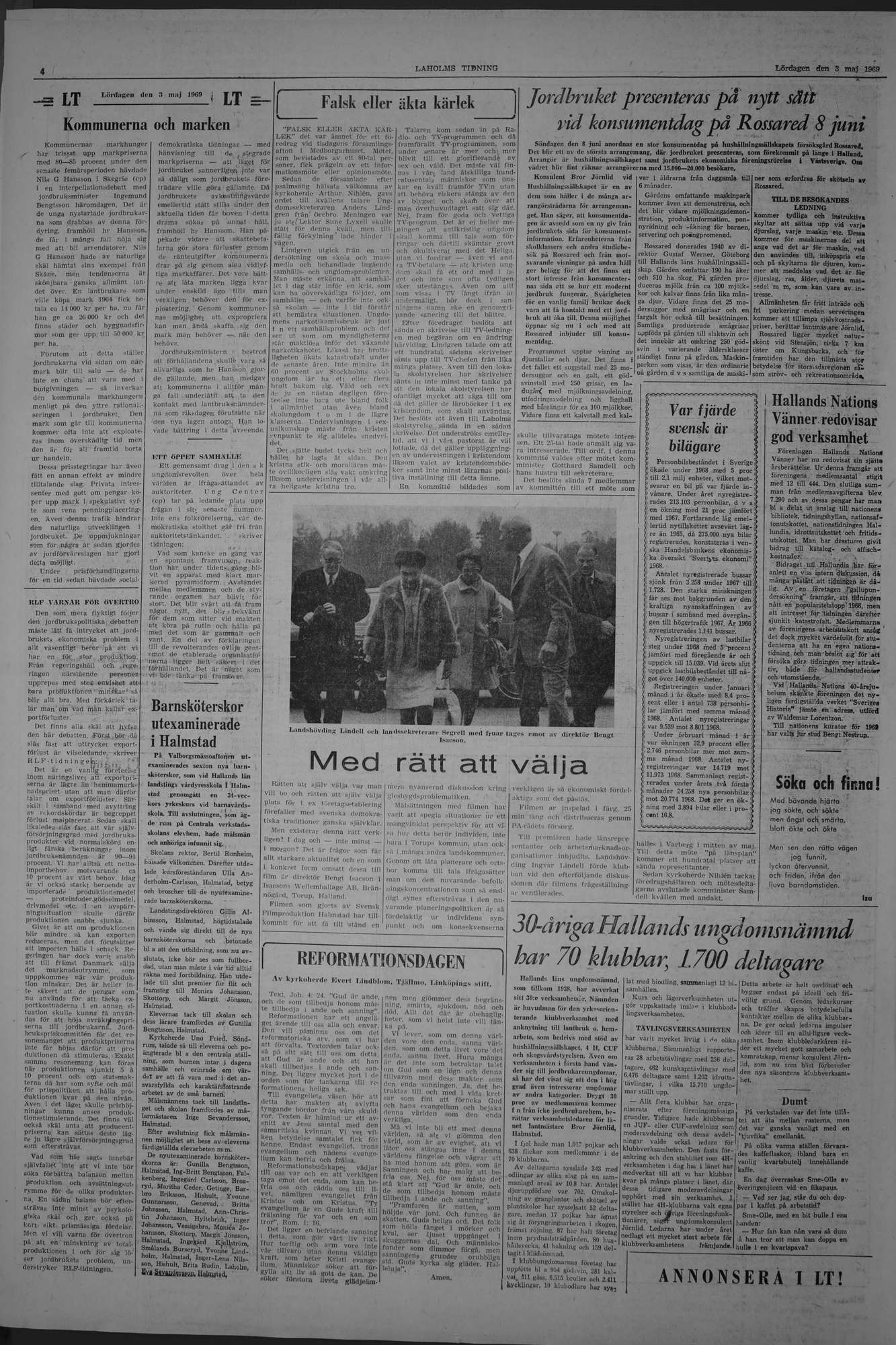 Laholms Tidning Lördag 3 maj 1969, sida 4