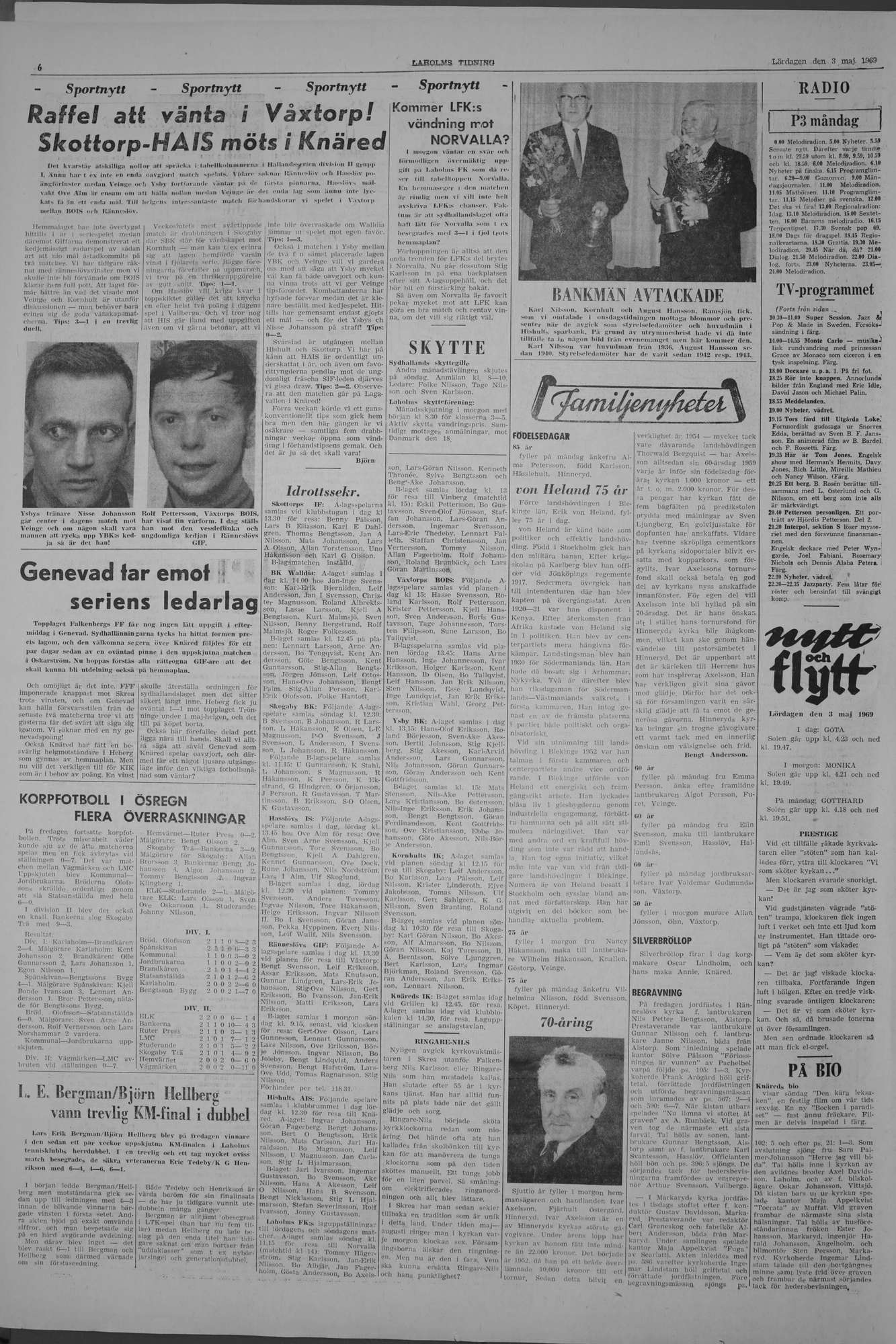 Laholms Tidning Lördag 3 maj 1969, sida 6