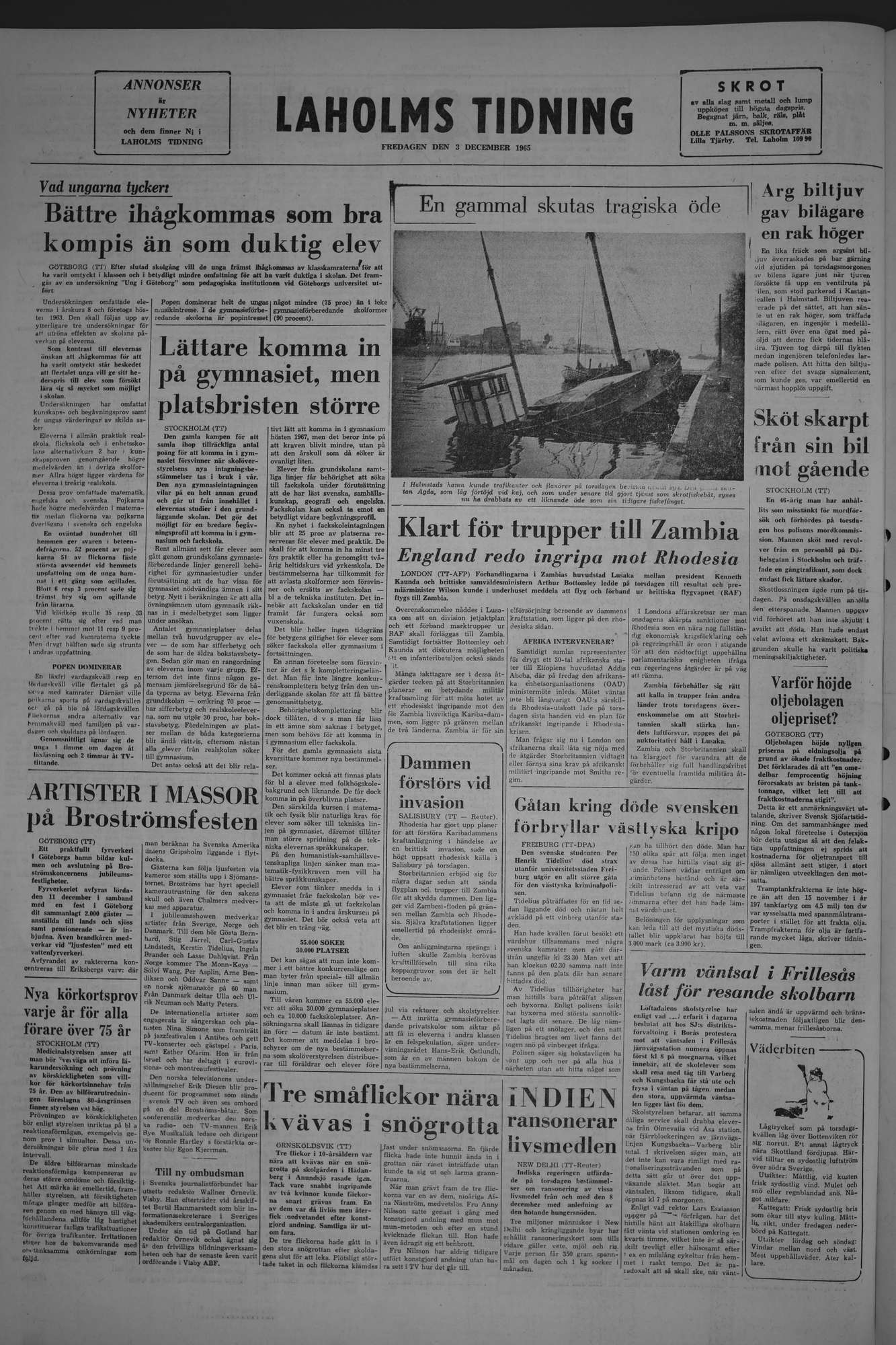 Laholms Tidning Fredag 3 december 1965, sida 8
