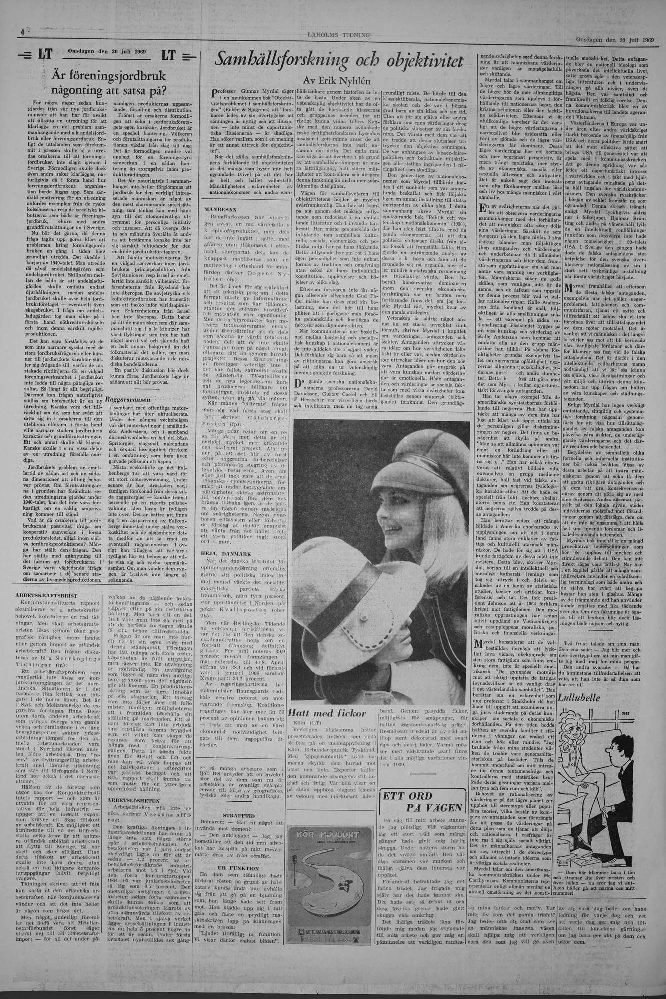 Laholms Tidning Onsdag 30 juli 1969, sida 4