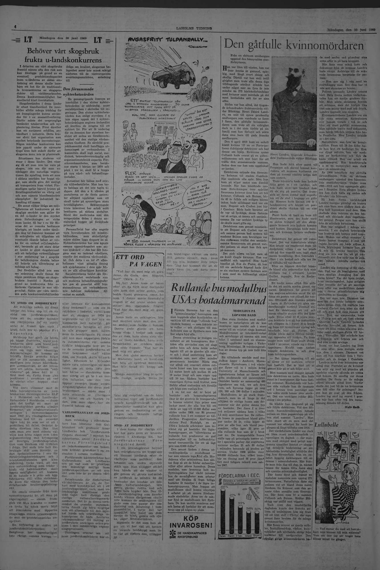 Laholms Tidning Måndag 30 juni 1969, sida 4
