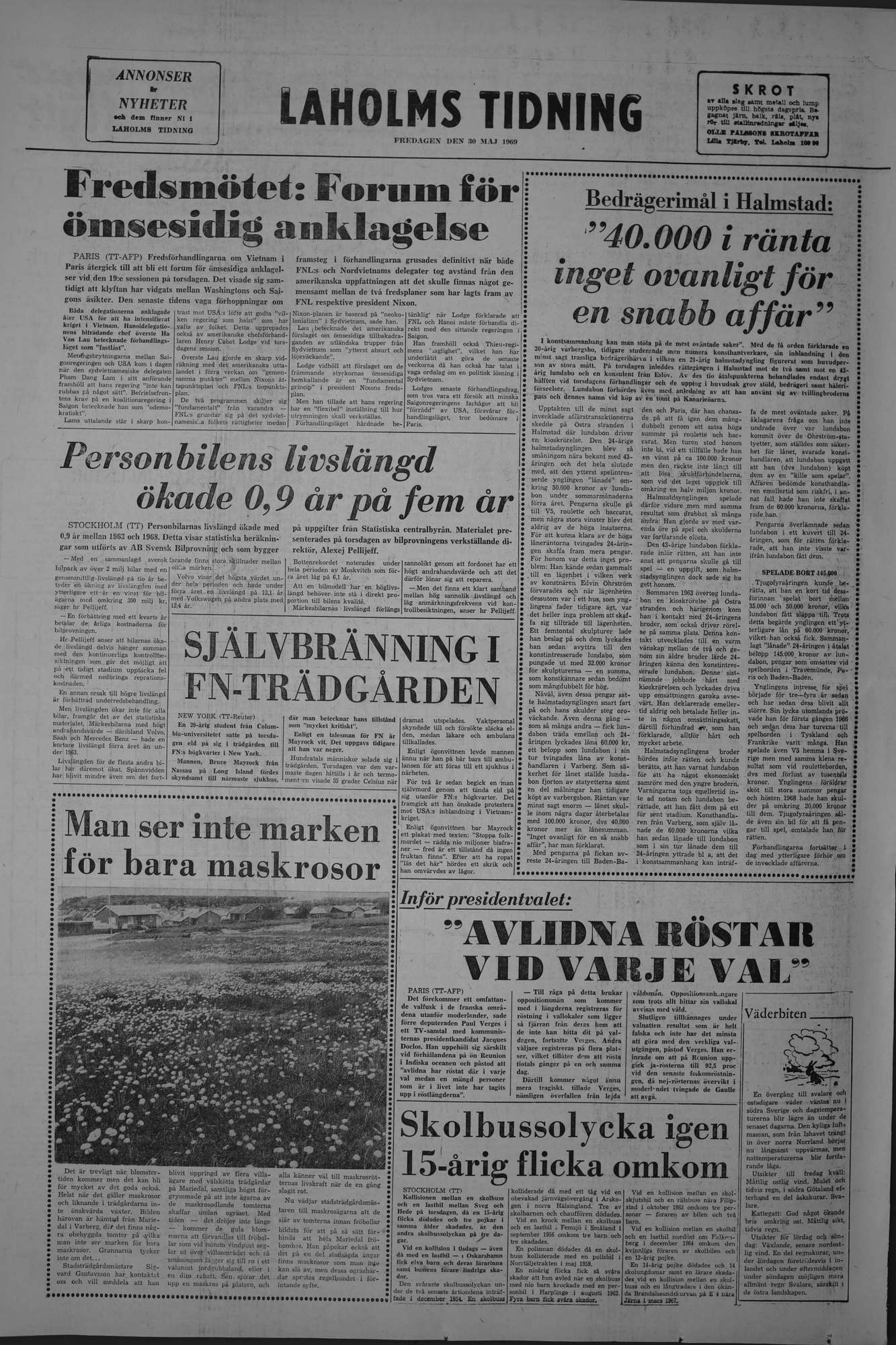 Laholms Tidning Fredag 30 maj 1969, sida 8