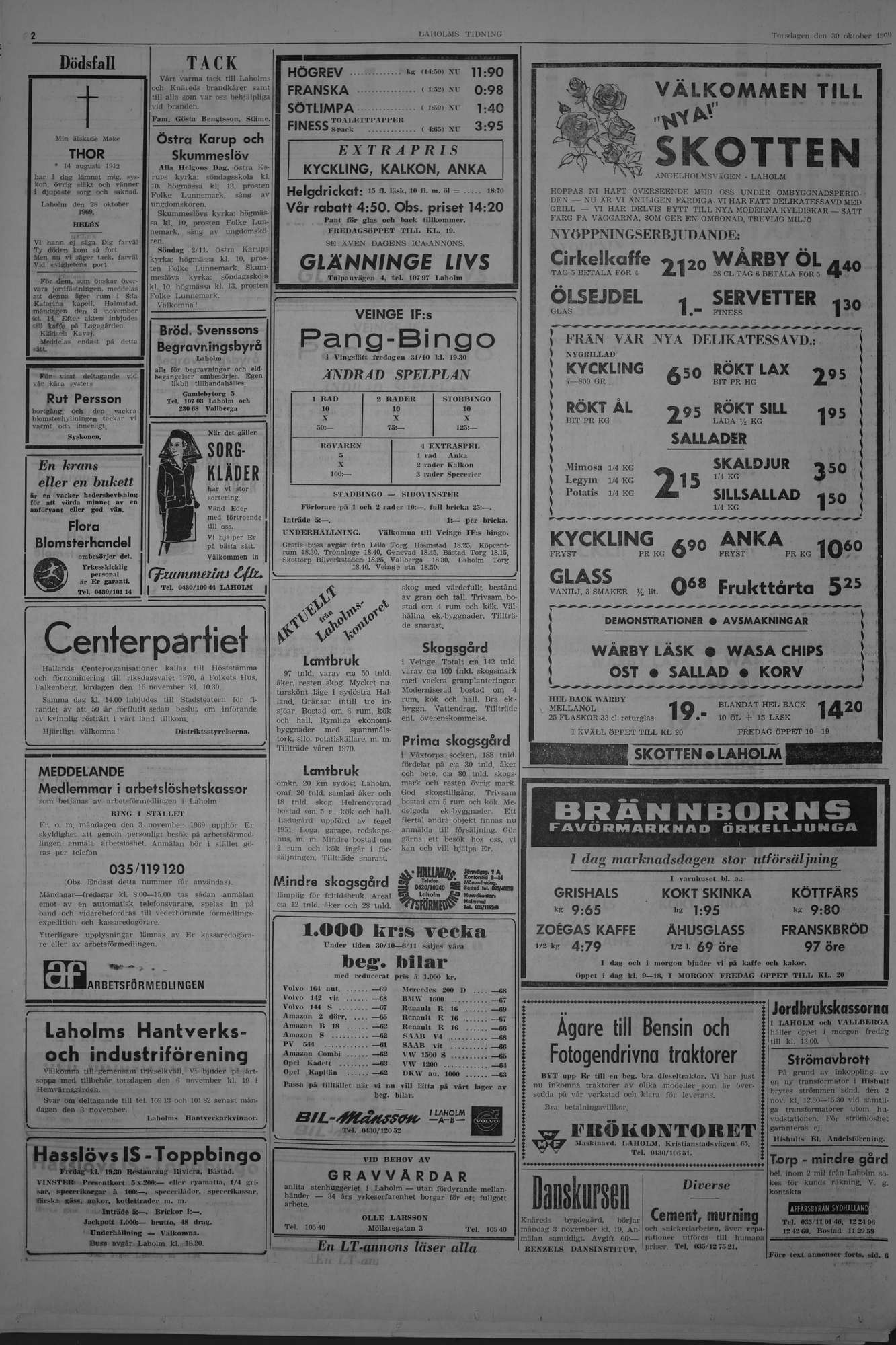 Laholms Tidning Torsdag 30 oktober 1969, sida 2